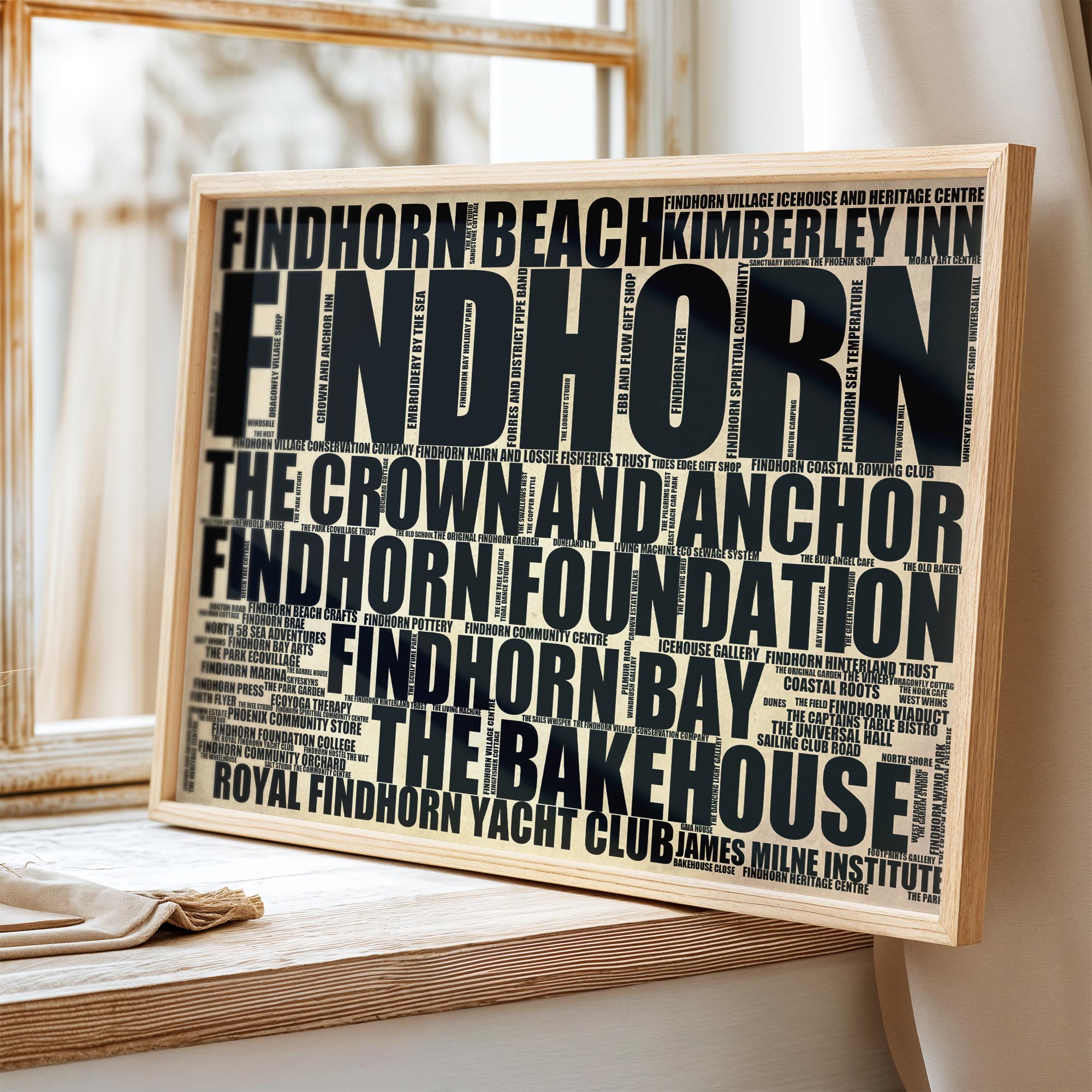 Findhorn - Premium Typographic Word Cloud Prints, Posters & Gifts