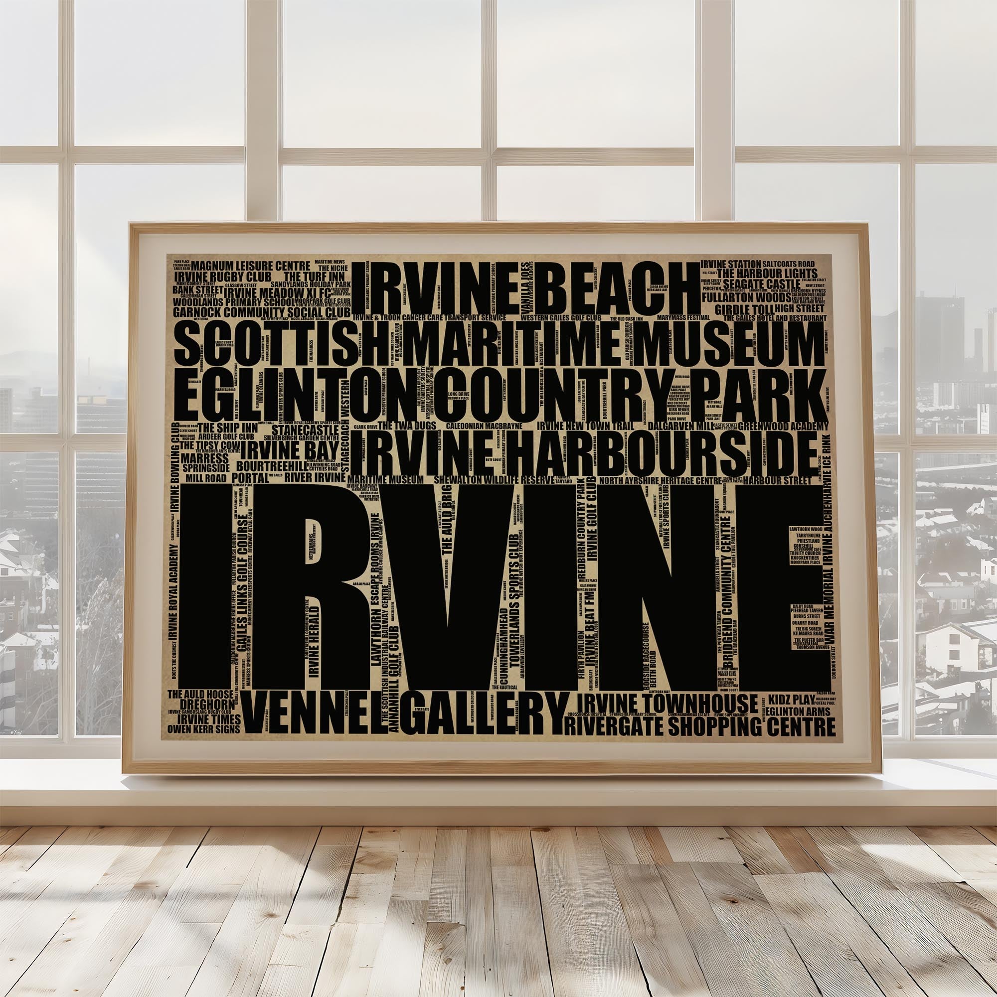 Irvine - Premium Typographic Word Cloud Prints, Posters & Gifts