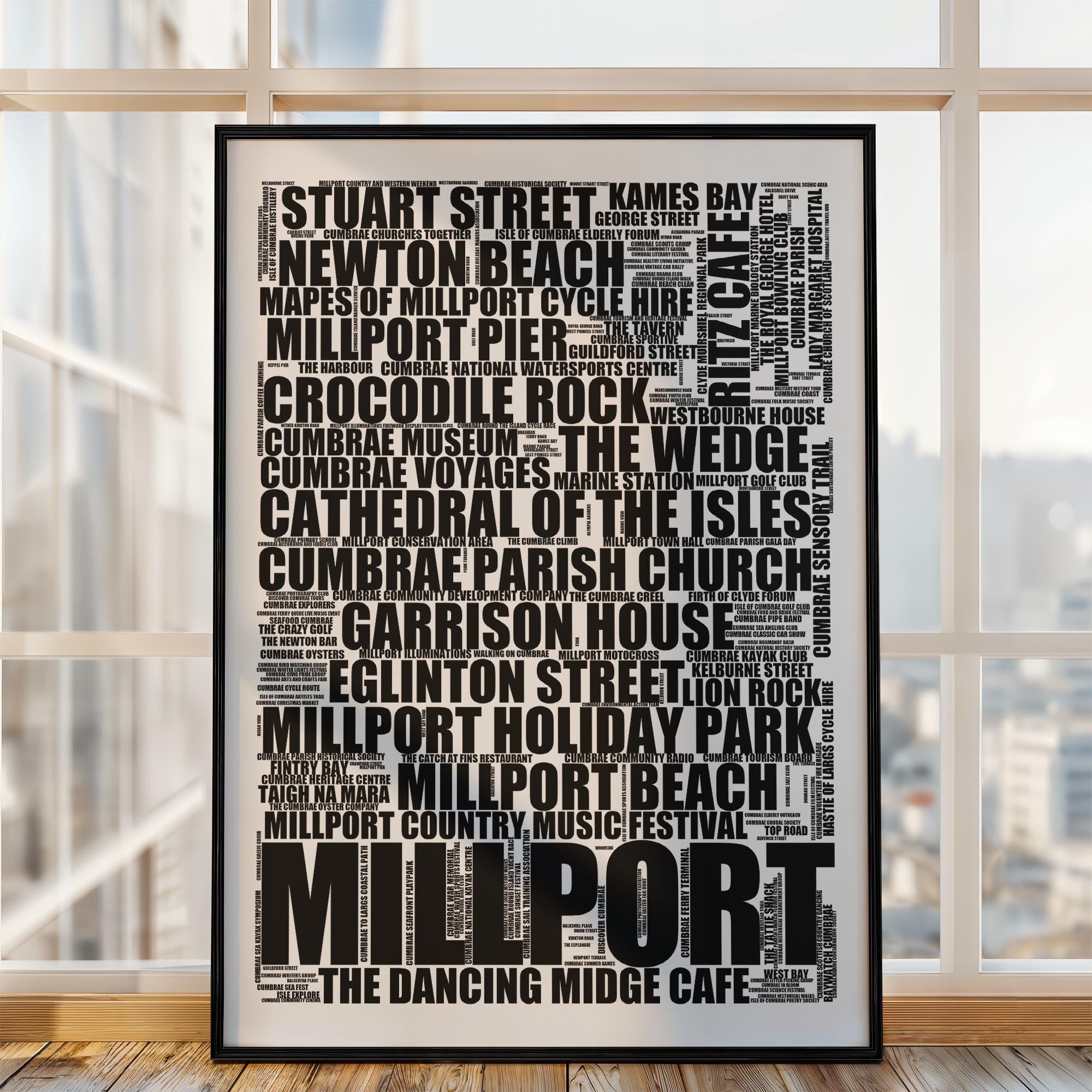 Millport - Premium Typographic Word Cloud Prints, Posters & Gifts