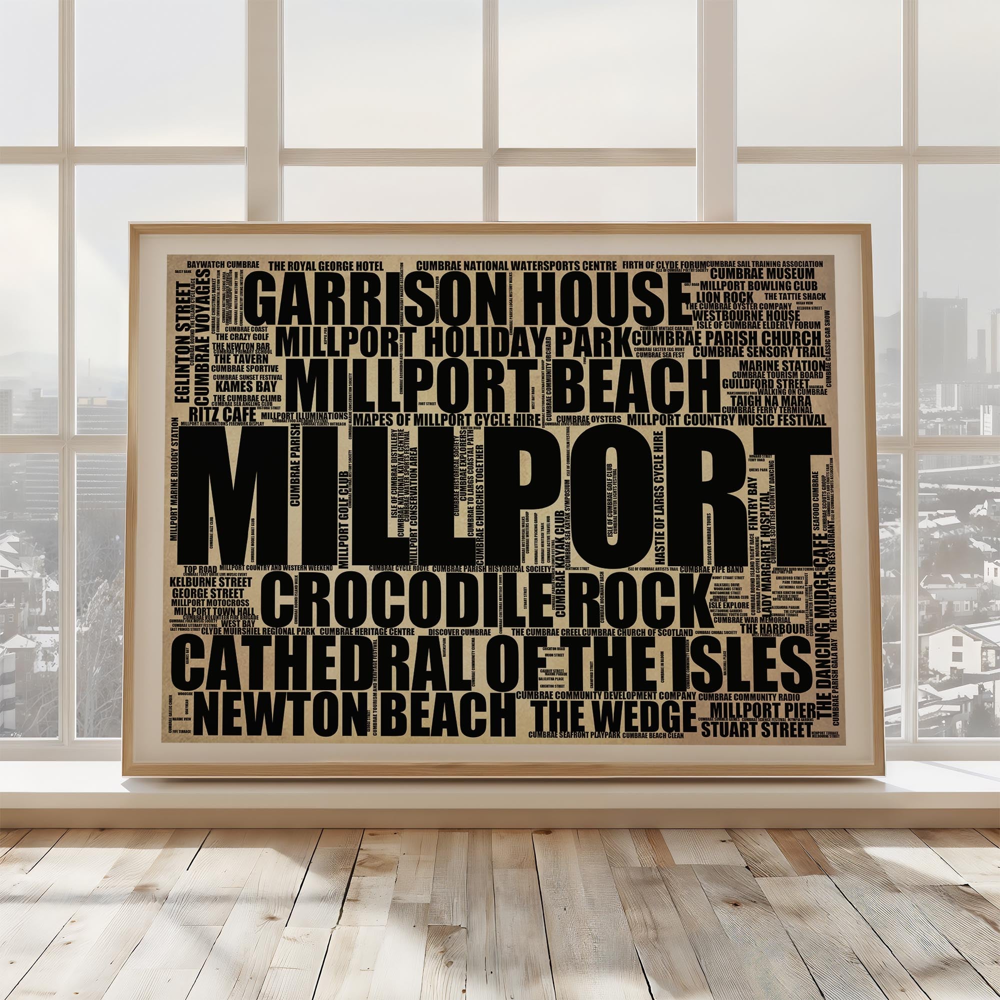 Millport - Premium Typographic Word Cloud Prints, Posters & Gifts