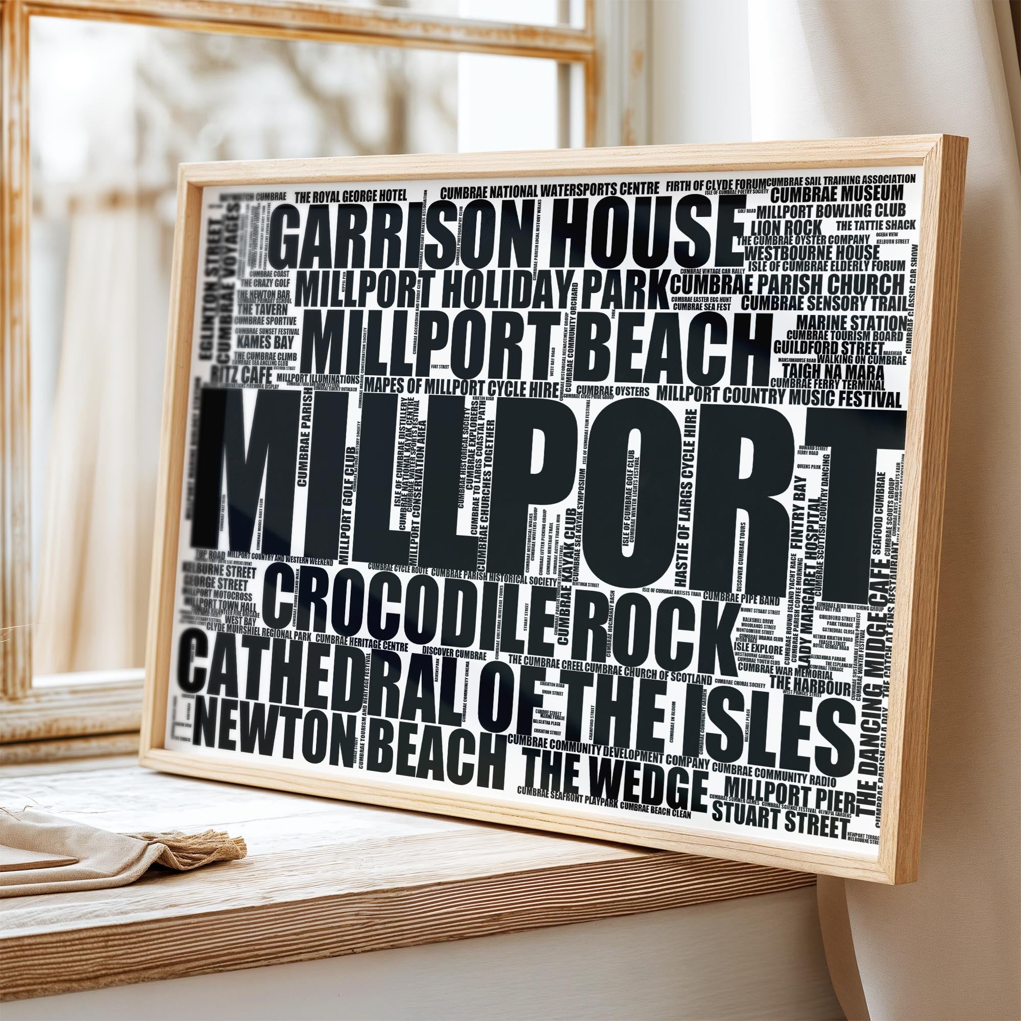 Millport - Premium Typographic Word Cloud Prints, Posters & Gifts