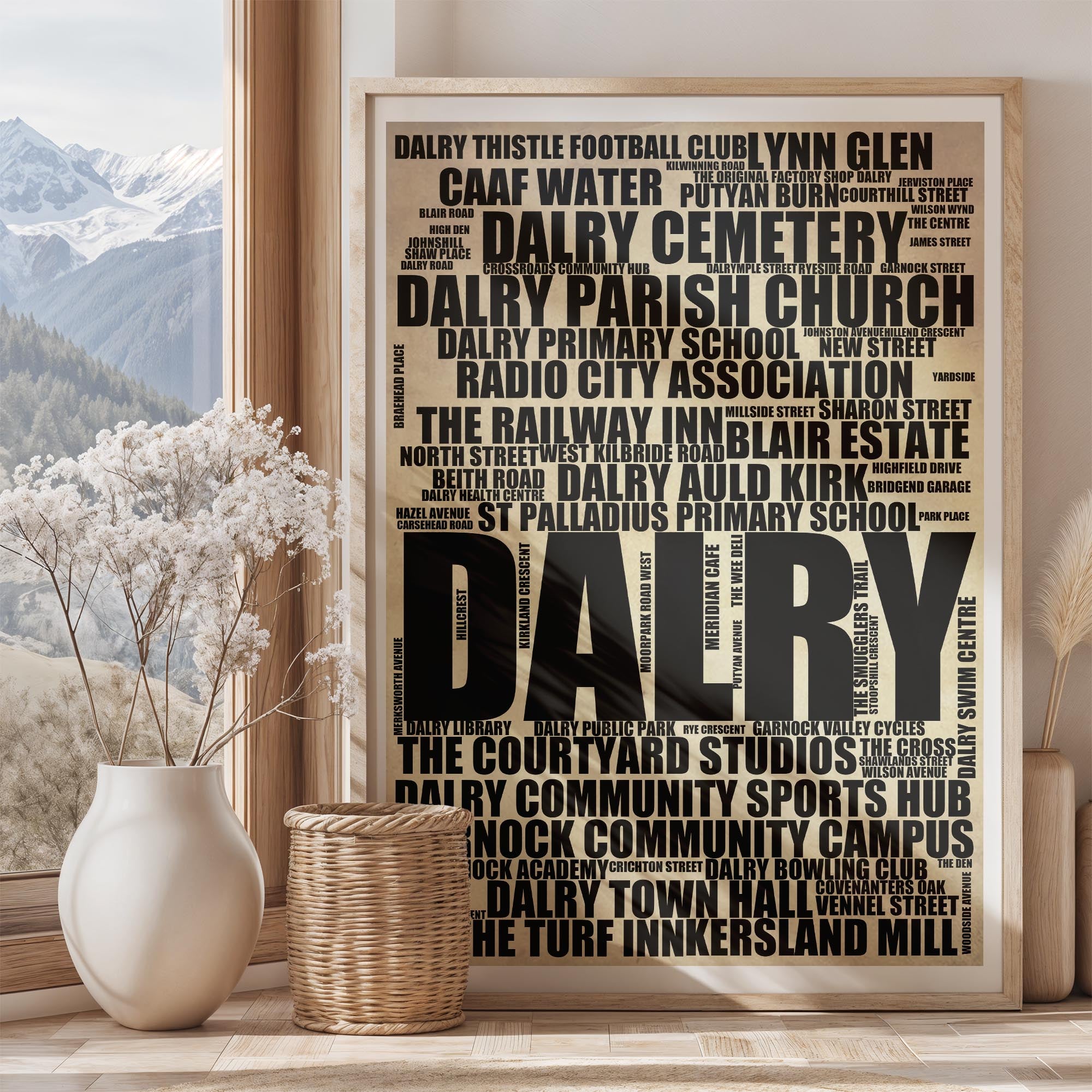 Dalry - Premium Typographic Word Cloud Prints, Posters & Gifts