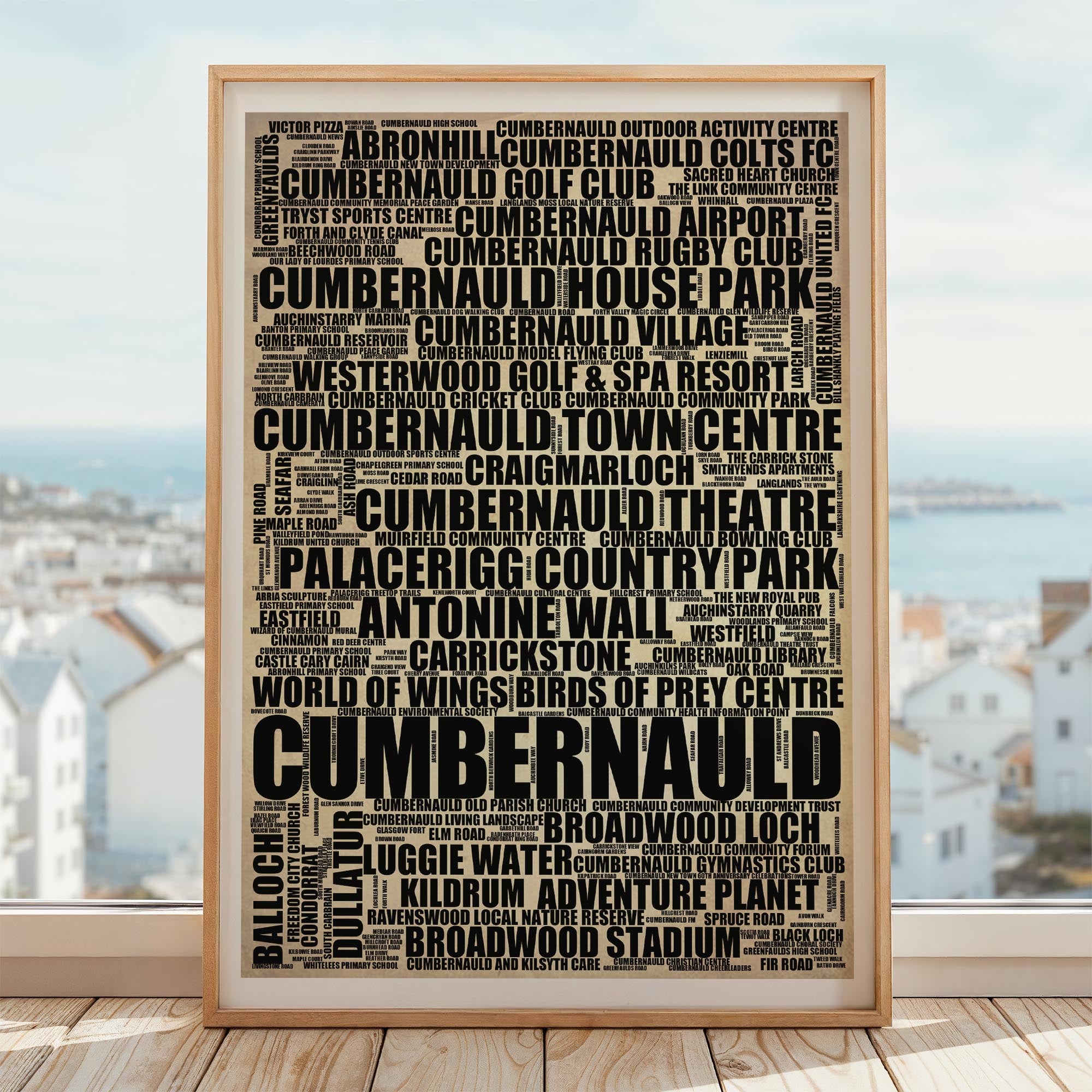 Cumbernauld - Premium Typographic Word Cloud Prints, Posters & Gifts