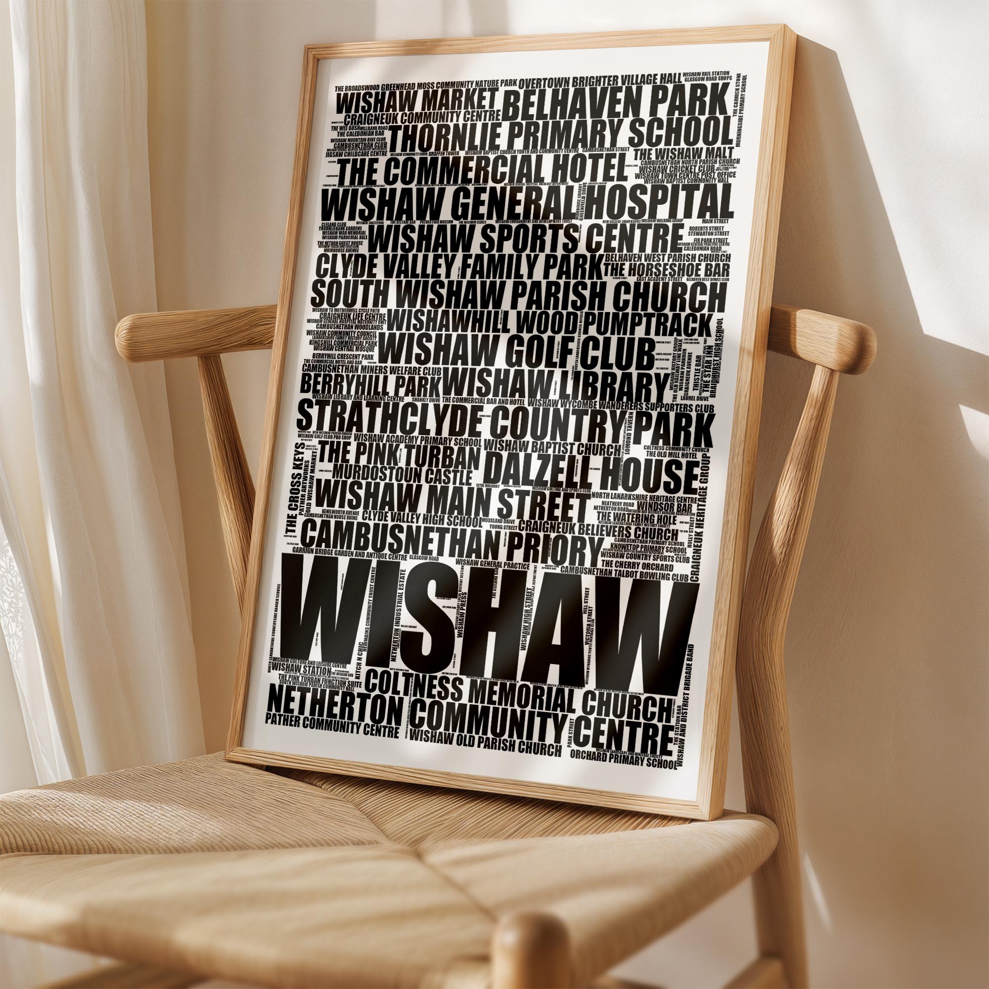 Wishaw - Premium Typographic Word Cloud Prints, Posters & Gifts