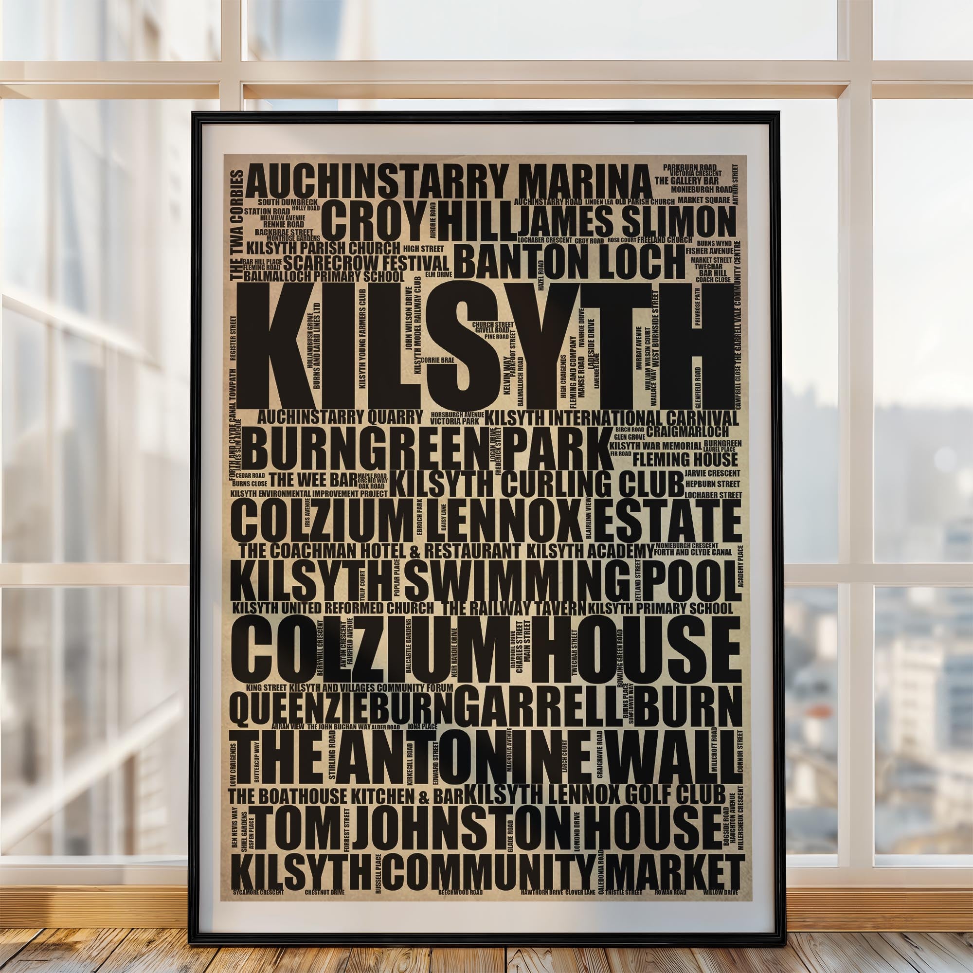 Kilsyth - Premium Typographic Word Cloud Prints, Posters & Gifts