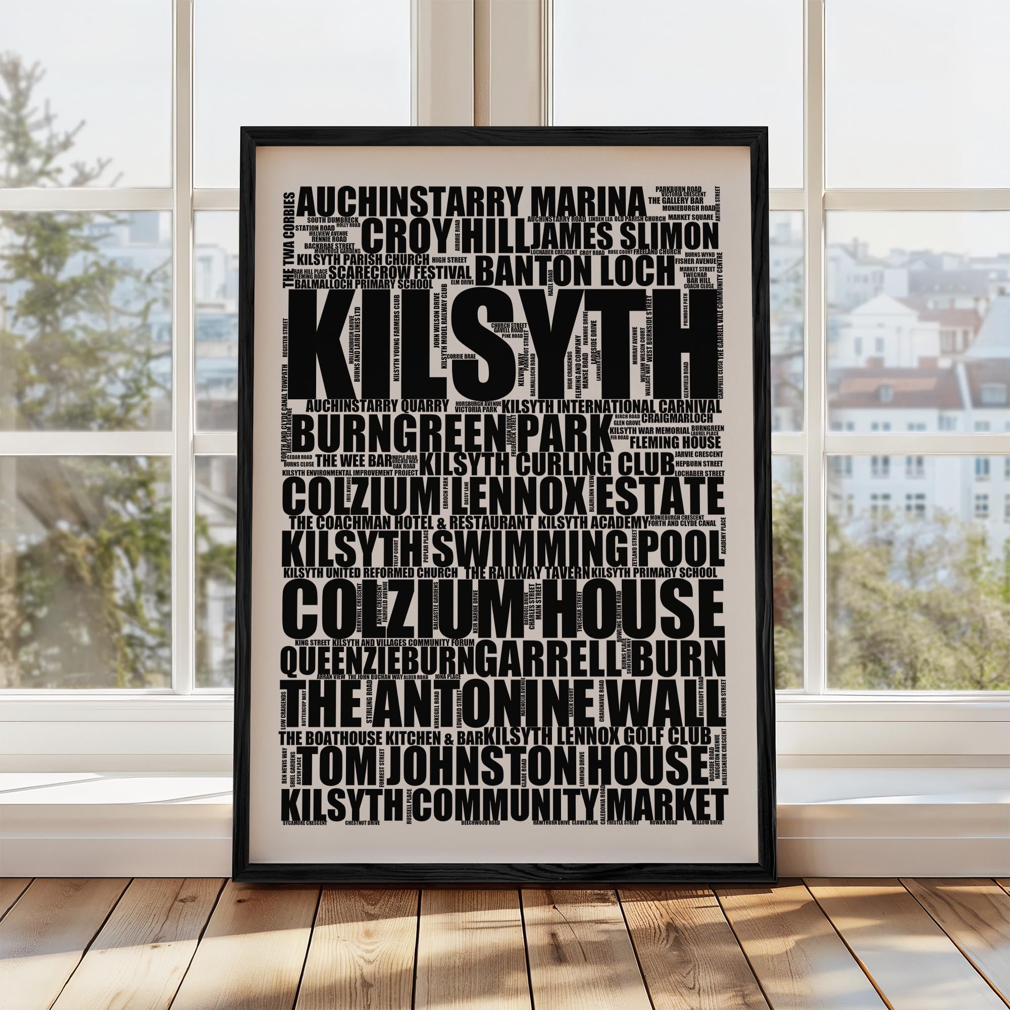 Kilsyth - Premium Typographic Word Cloud Prints, Posters & Gifts