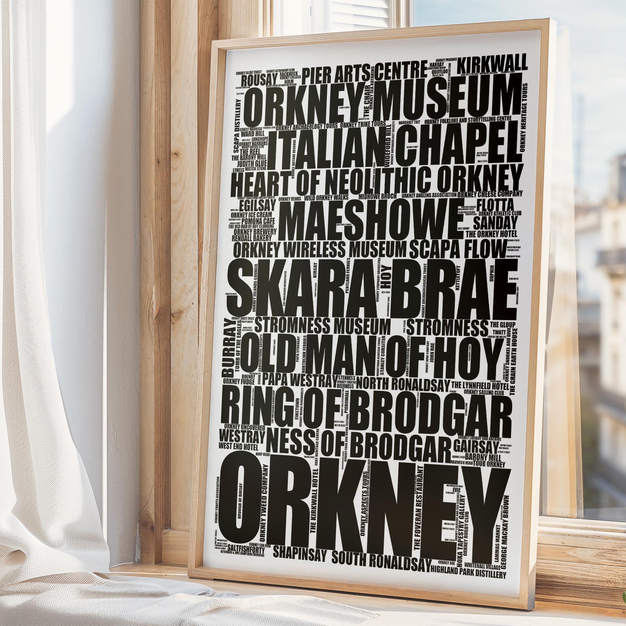 Orkney - Premium Typographic Word Cloud Prints, Posters & Gifts