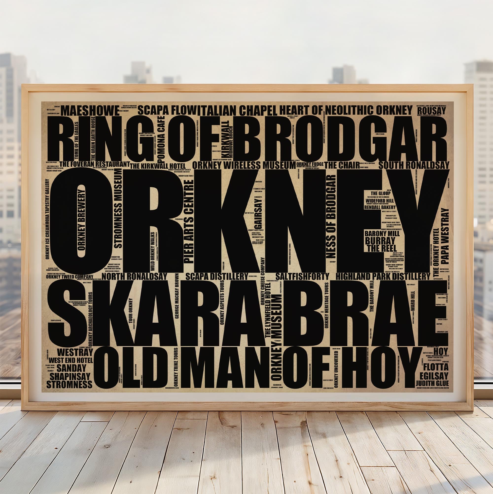 Orkney - Premium Typographic Word Cloud Prints, Posters & Gifts