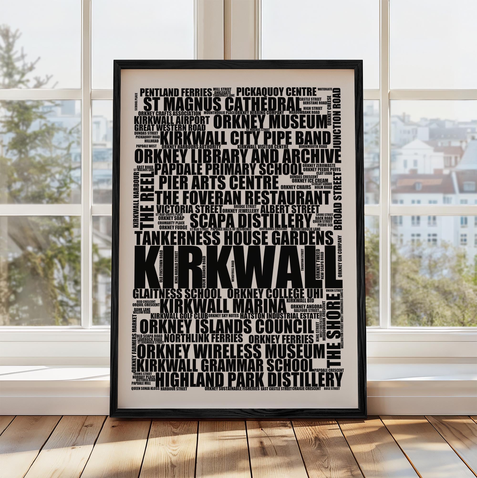 Kirkwall - Premium Typographic Word Cloud Prints, Posters & Gifts