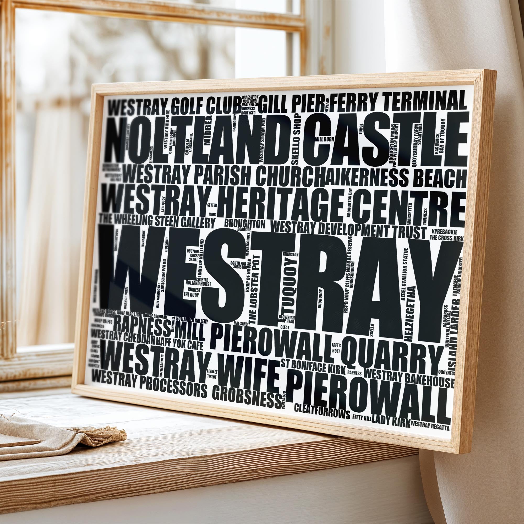 Westray - Premium Typographic Word Cloud Prints, Posters & Gifts