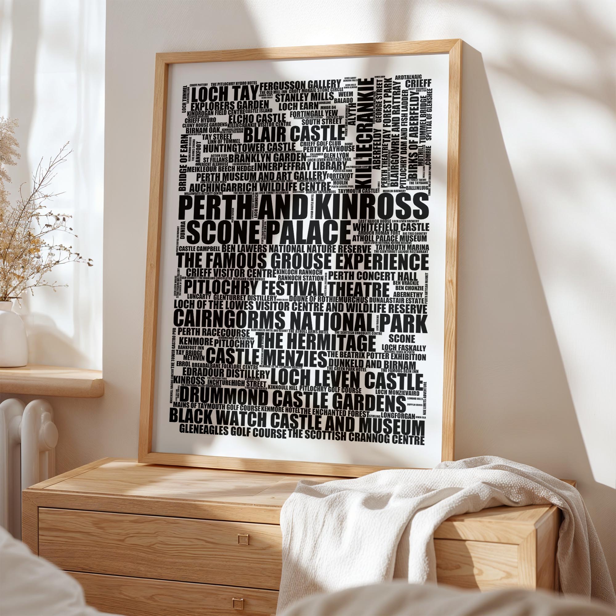 Perth and Kinross - Premium Typographic Word Cloud Prints, Posters & Gifts