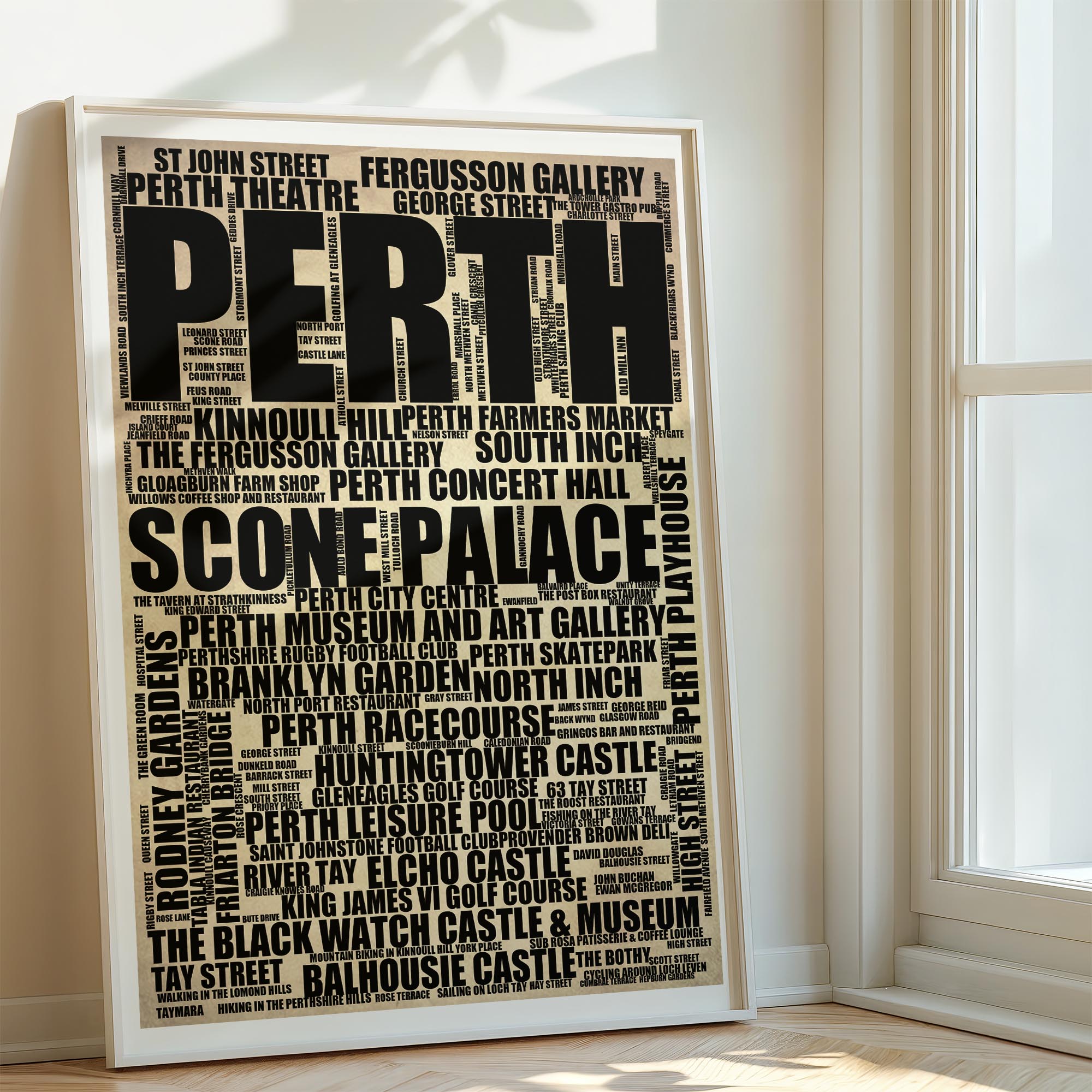 Perth - Premium Typographic Word Cloud Prints, Posters & Gifts