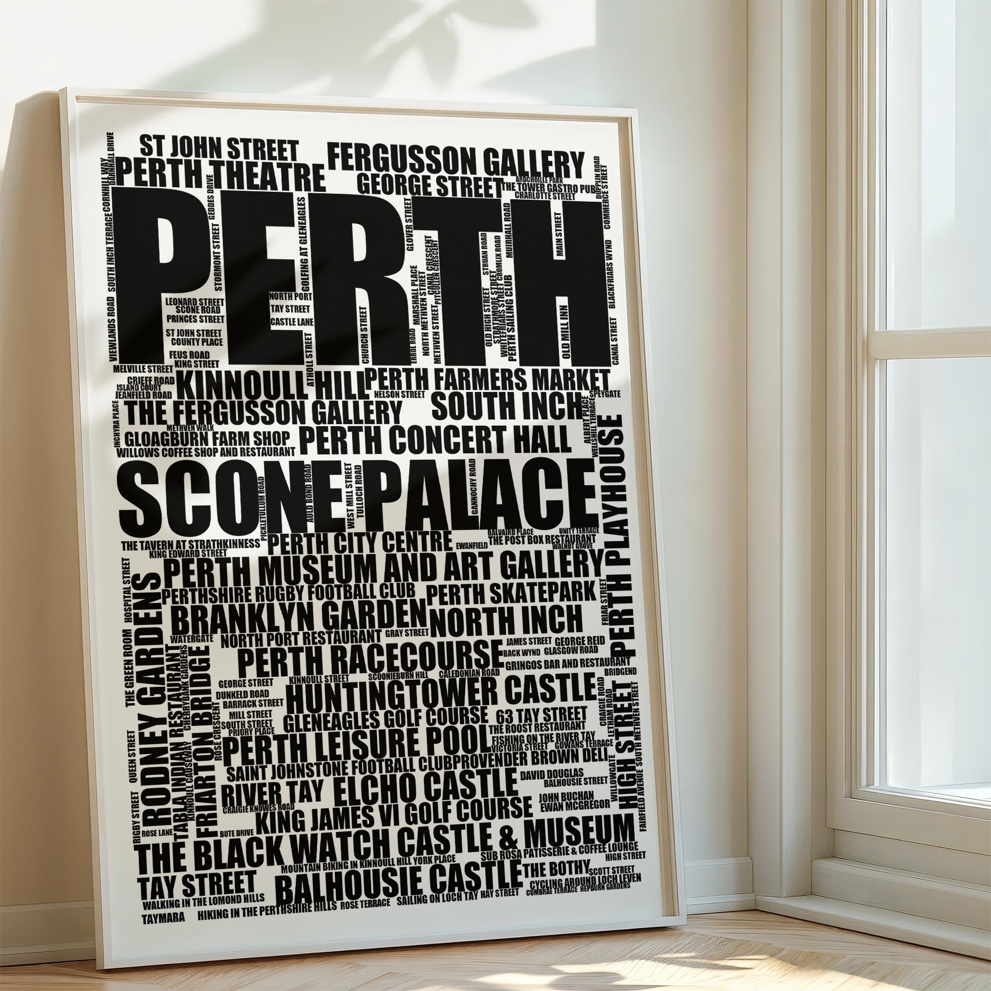 Perth - Premium Typographic Word Cloud Prints, Posters & Gifts