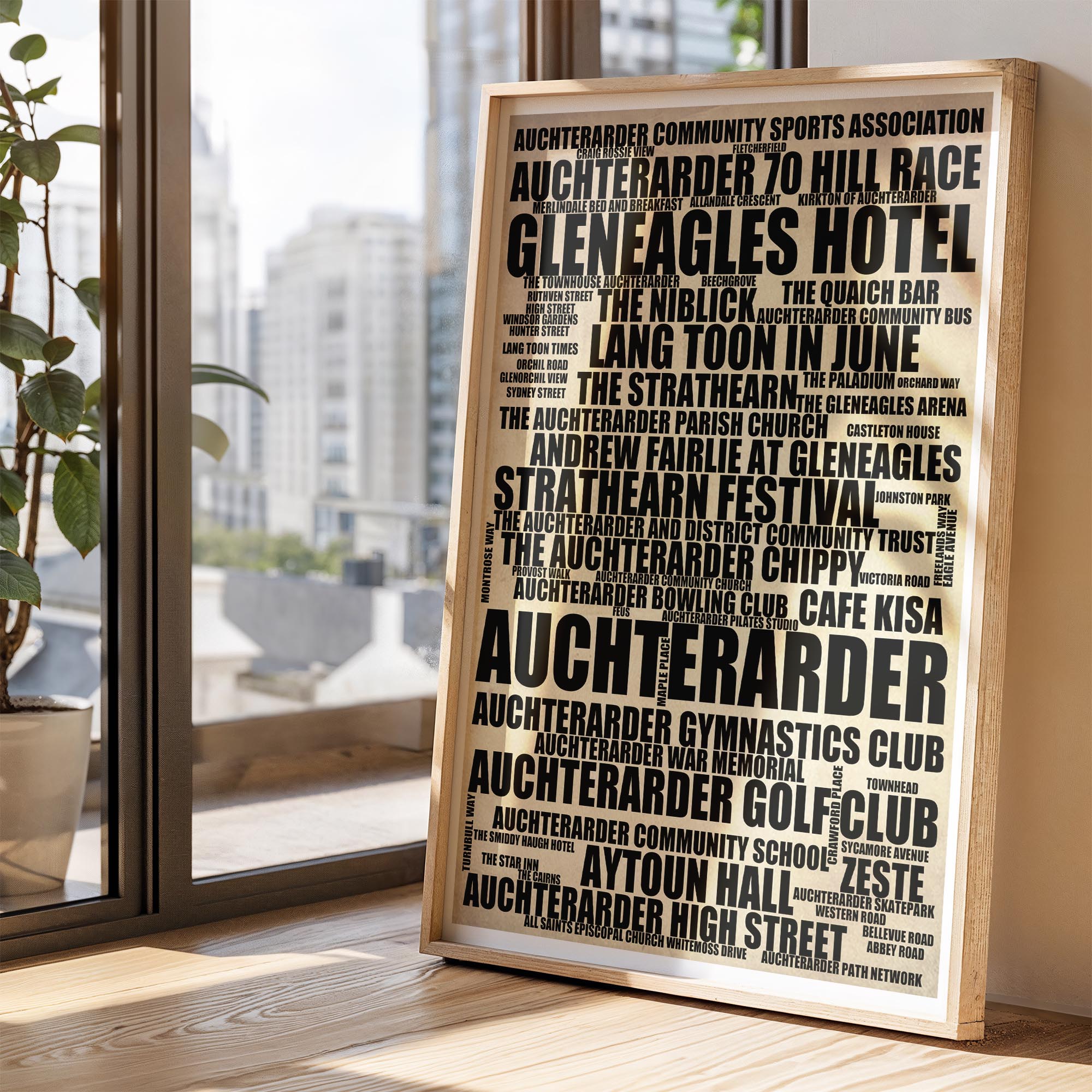 Auchterarder - Premium Typographic Word Cloud Prints, Posters & Gifts