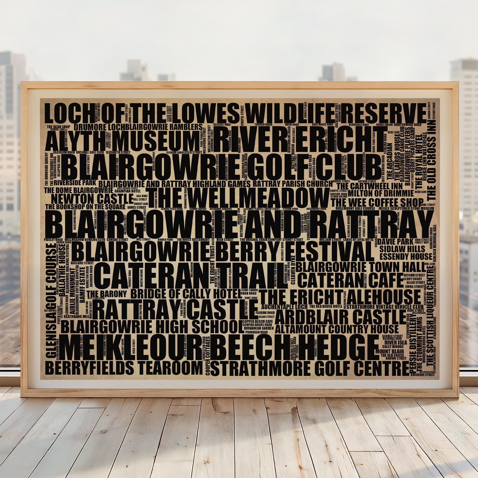 Blairgowrie and Rattray - Premium Typographic Word Cloud Prints, Posters & Gifts
