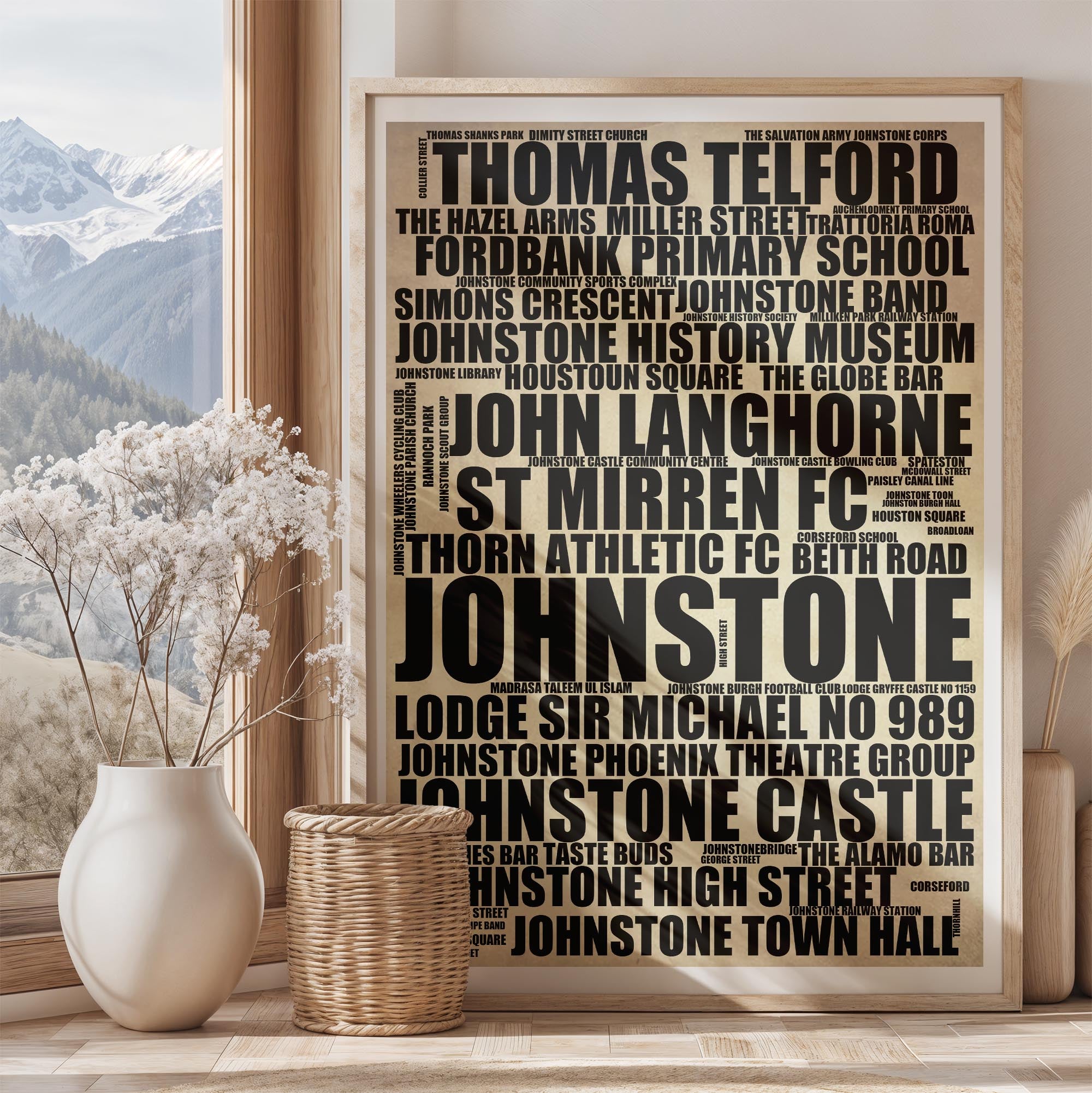 Johnstone - Premium Typographic Word Cloud Prints, Posters & Gifts