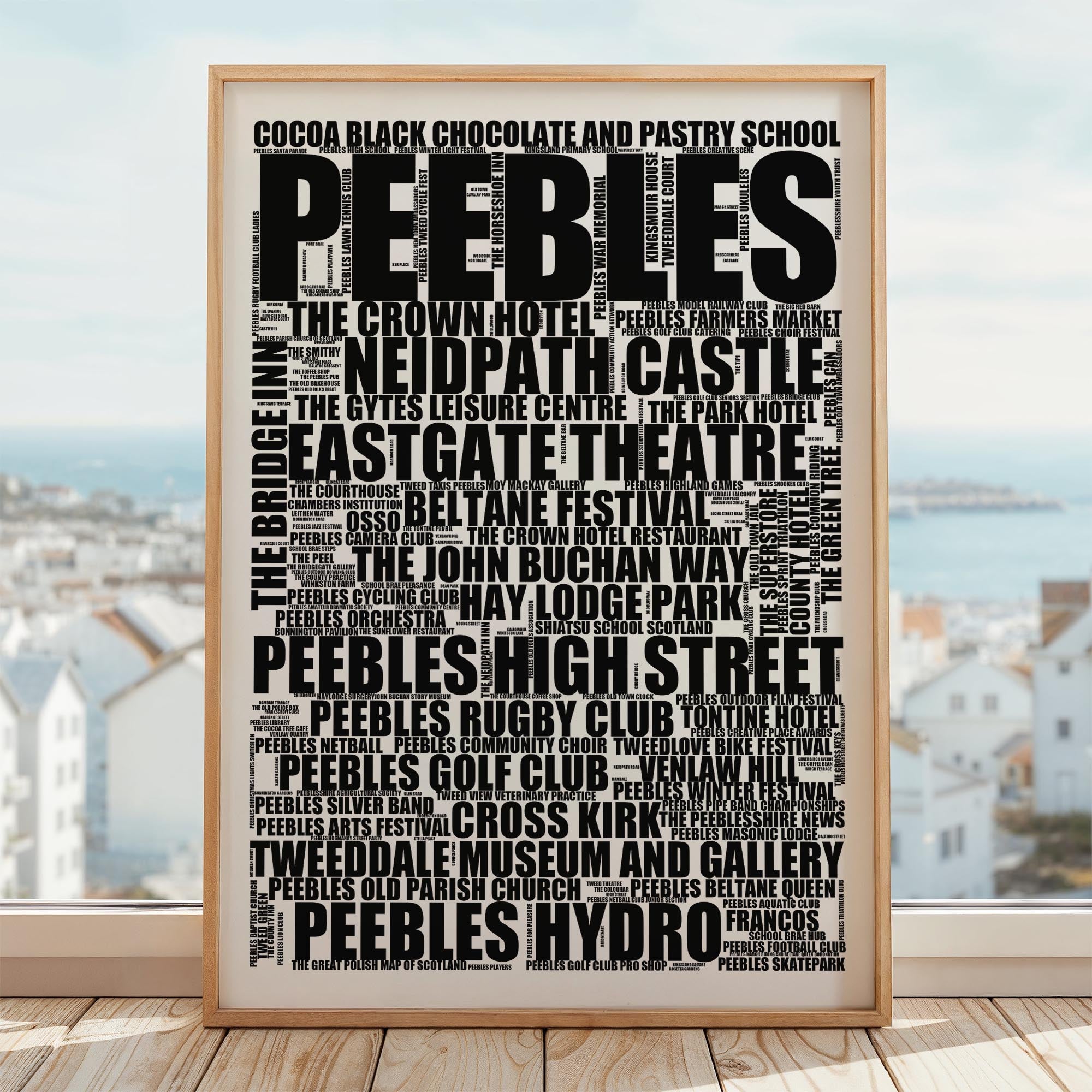 Peebles - Premium Typographic Word Cloud Prints, Posters & Gifts