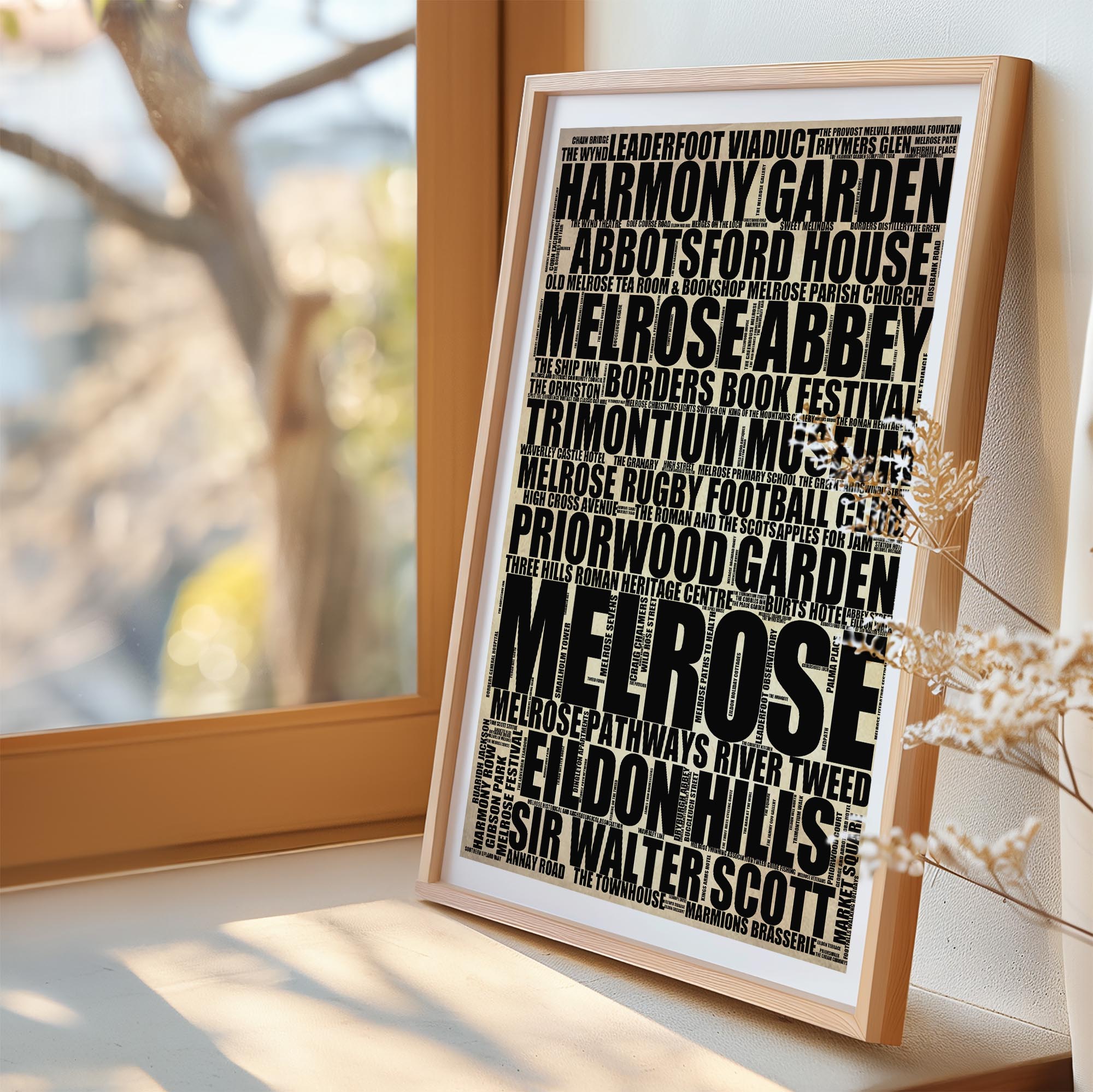 Melrose - Premium Typographic Word Cloud Prints, Posters & Gifts