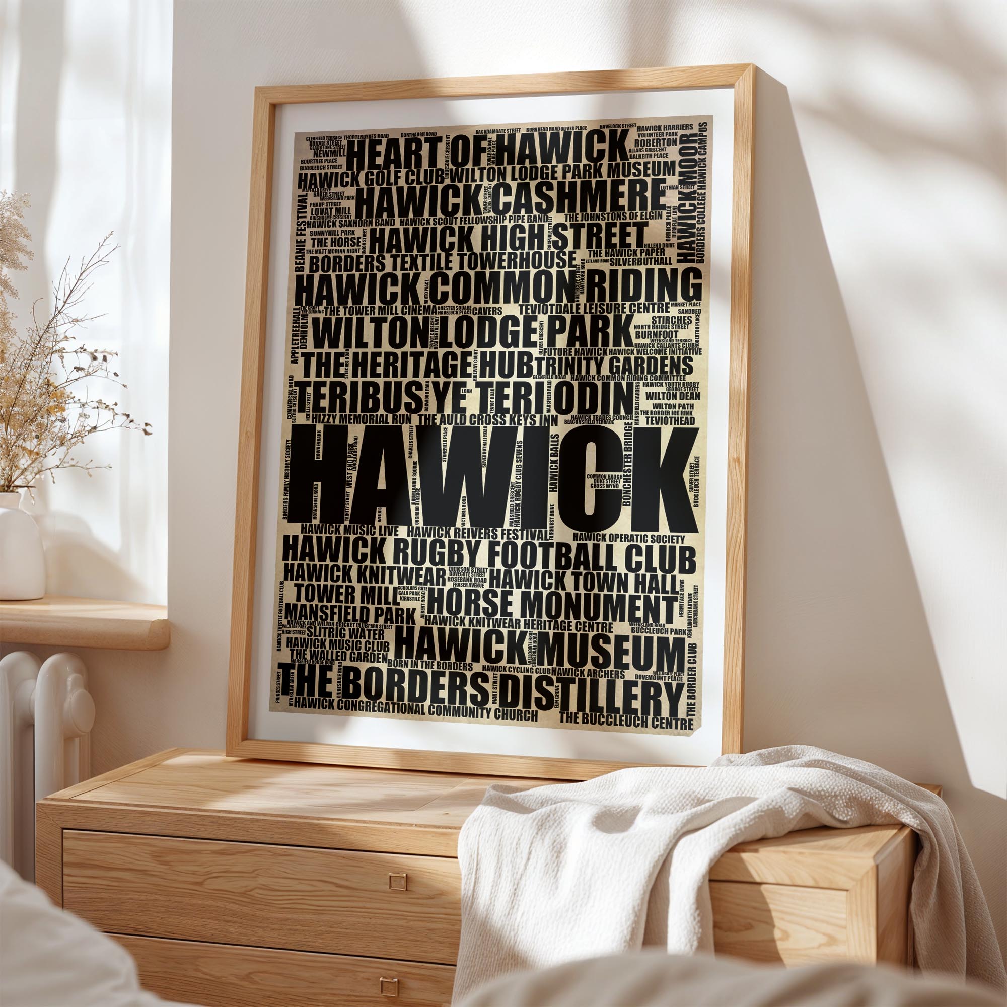 Hawick - Premium Typographic Word Cloud Prints, Posters & Gifts