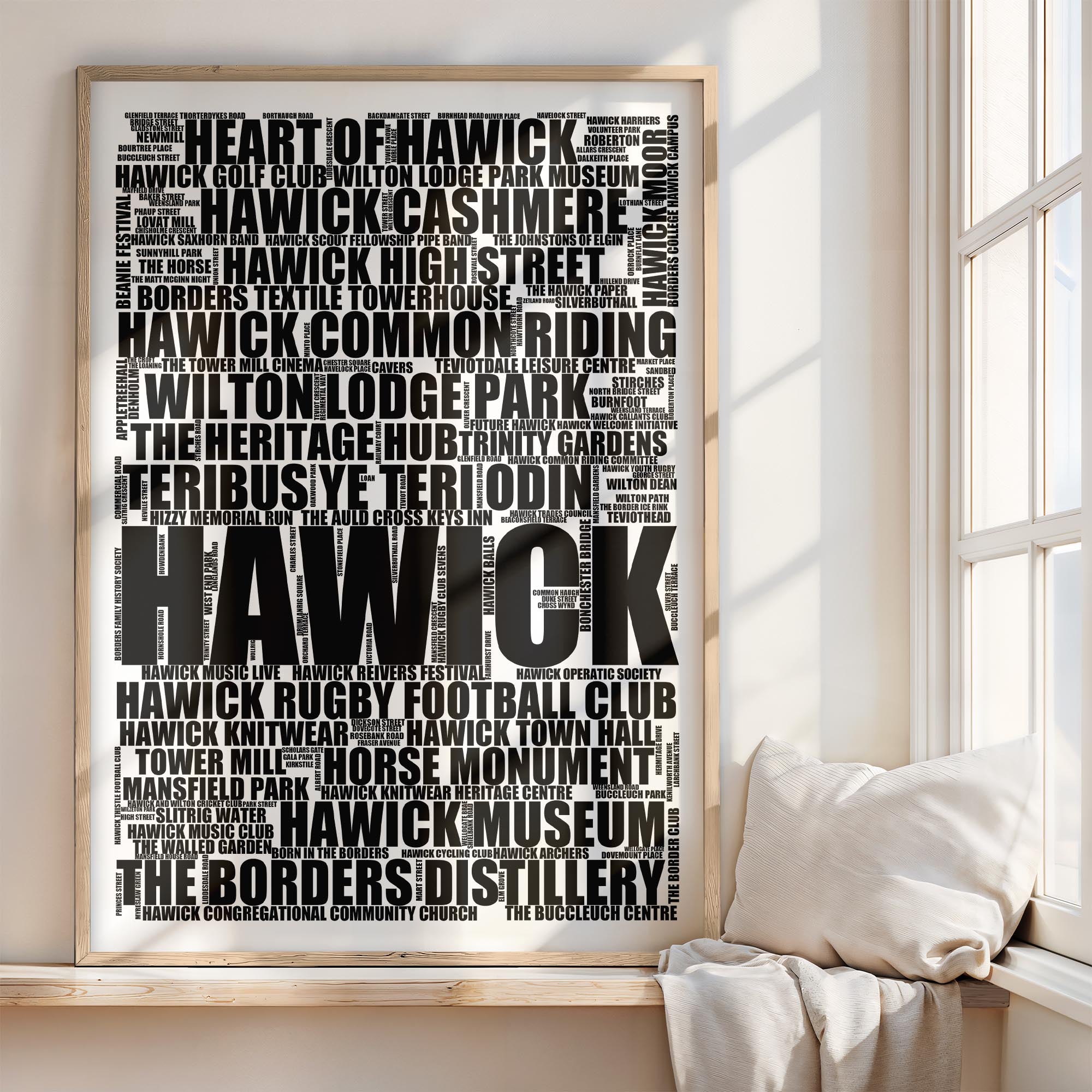 Hawick - Premium Typographic Word Cloud Prints, Posters & Gifts