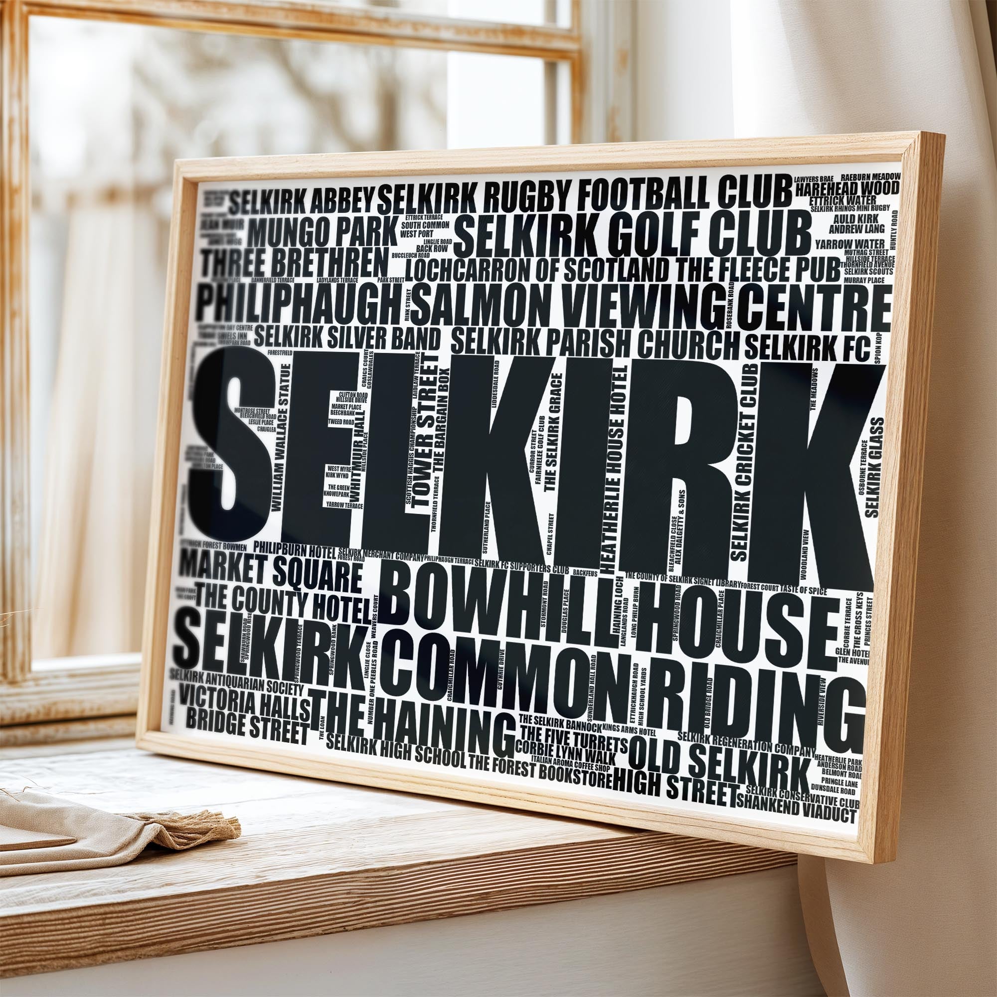 Selkirk - Premium Typographic Word Cloud Prints, Posters & Gifts