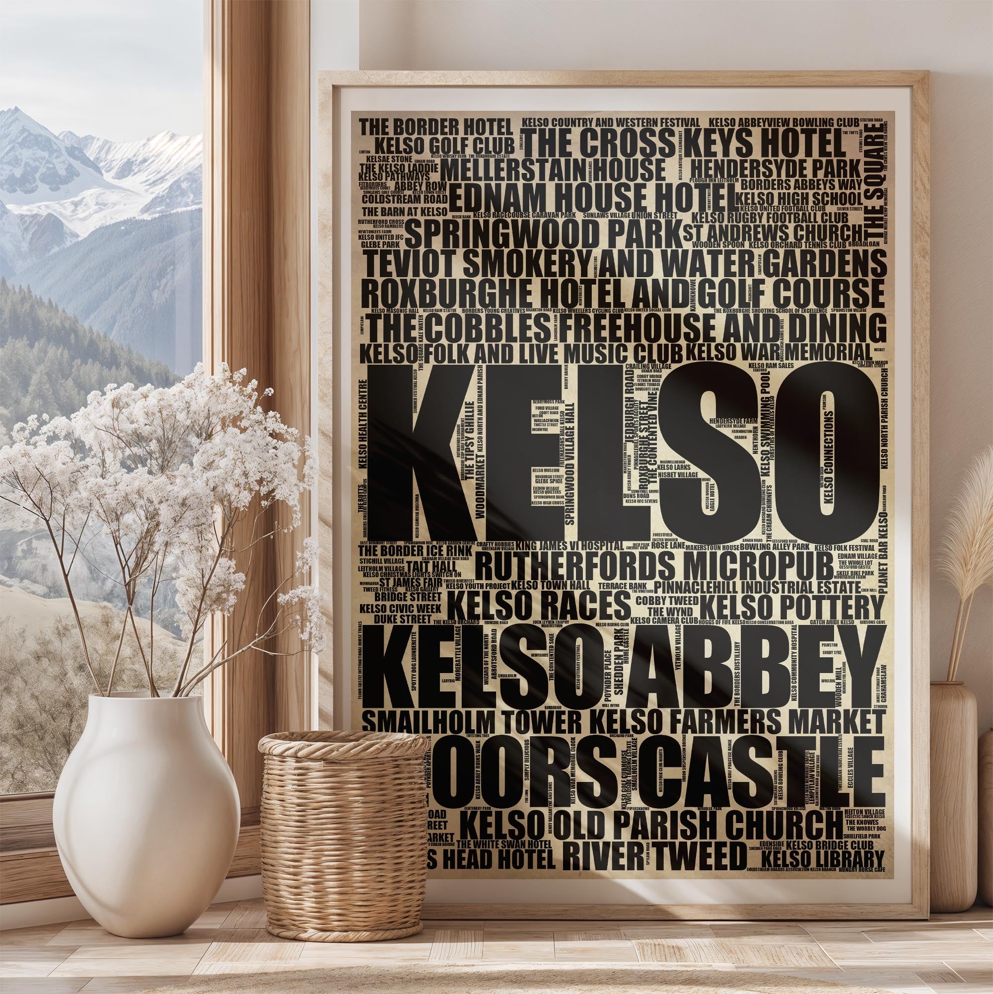 Kelso - Premium Typographic Word Cloud Prints, Posters & Gifts