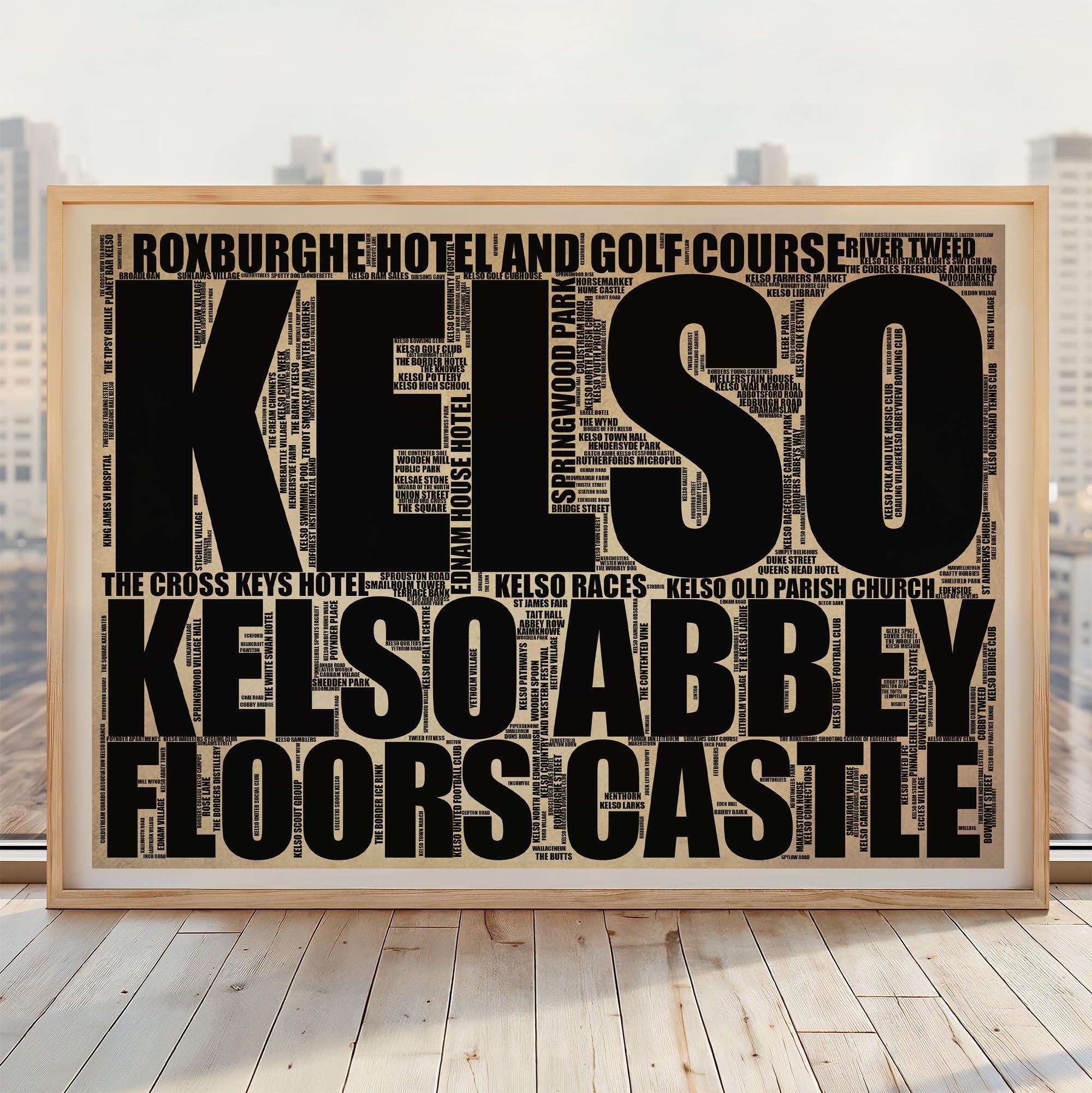 Kelso - Premium Typographic Word Cloud Prints, Posters & Gifts