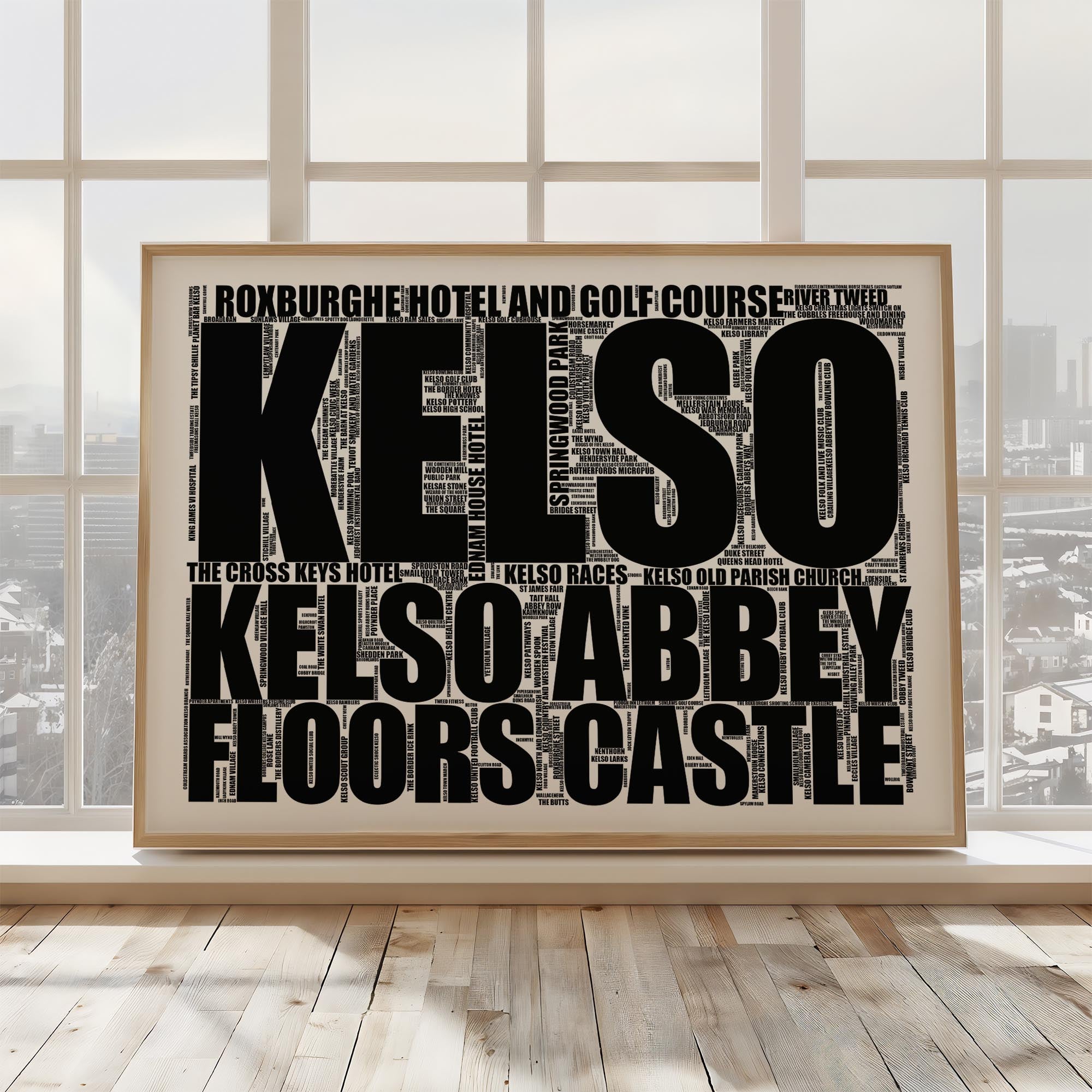 Kelso - Premium Typographic Word Cloud Prints, Posters & Gifts