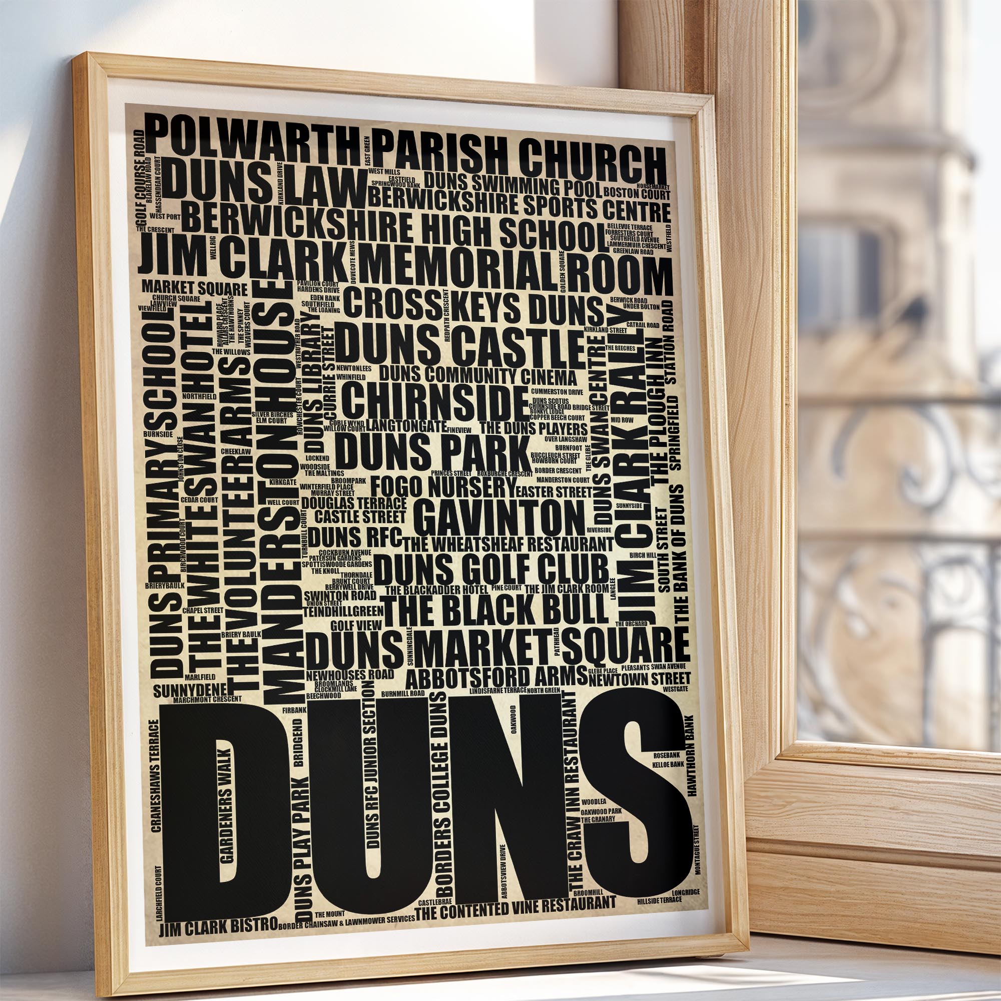 Duns - Premium Typographic Word Cloud Prints, Posters & Gifts