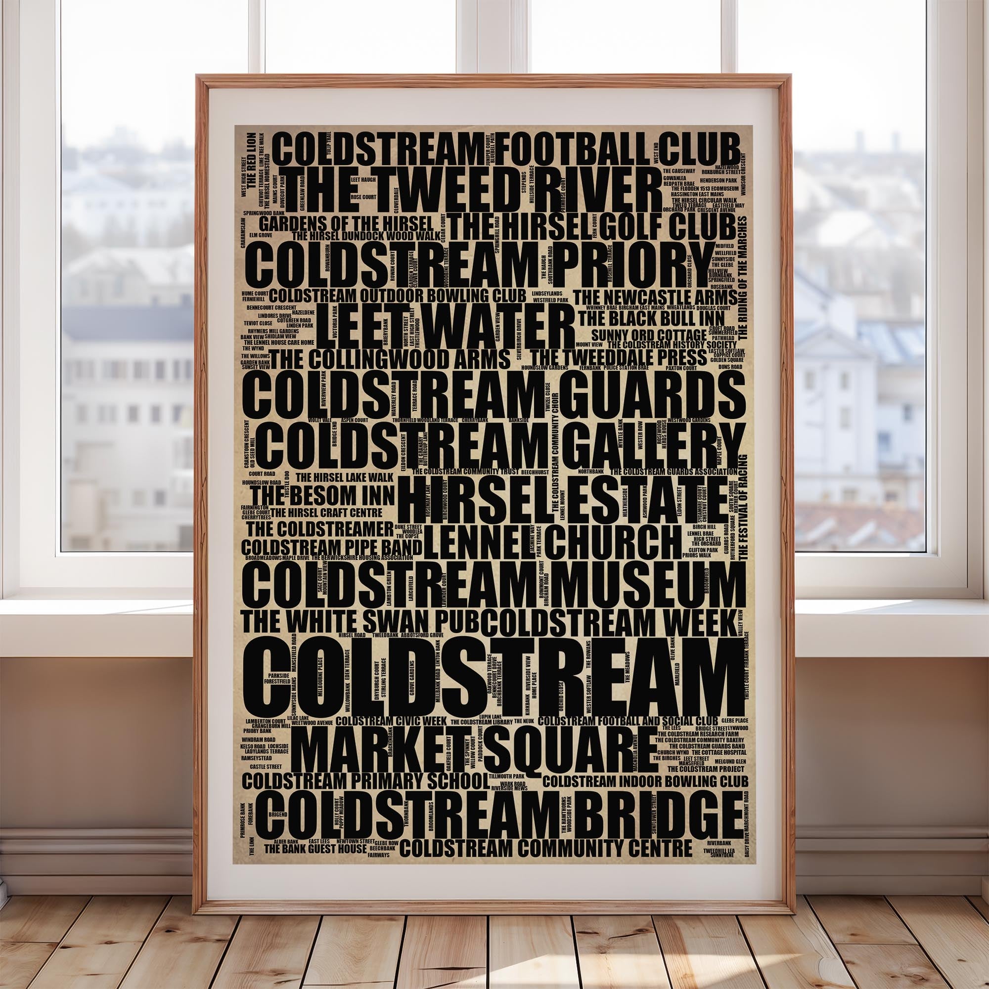 Coldstream - Premium Typographic Word Cloud Prints, Posters & Gifts