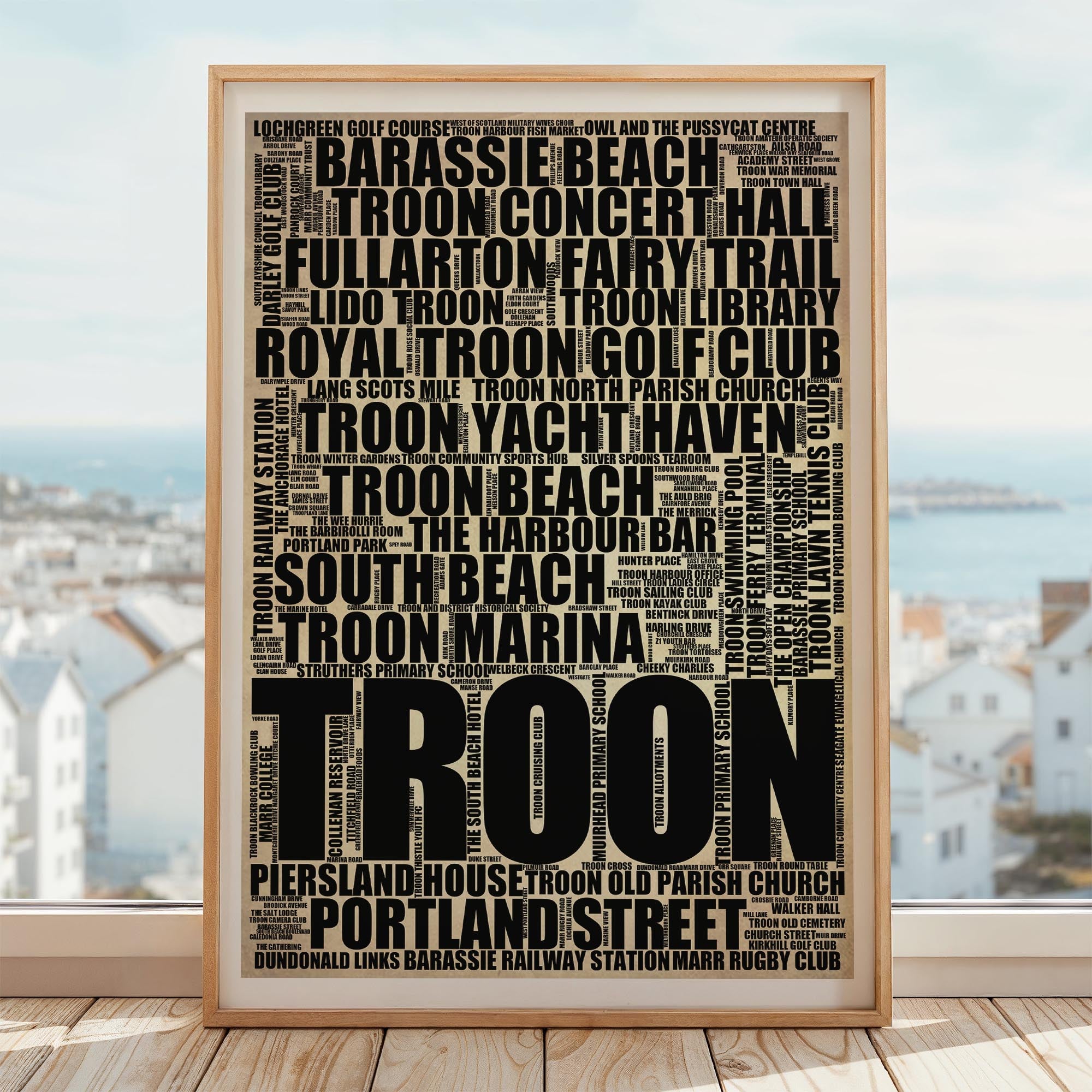 Troon - Premium Typographic Word Cloud Prints, Posters & Gifts