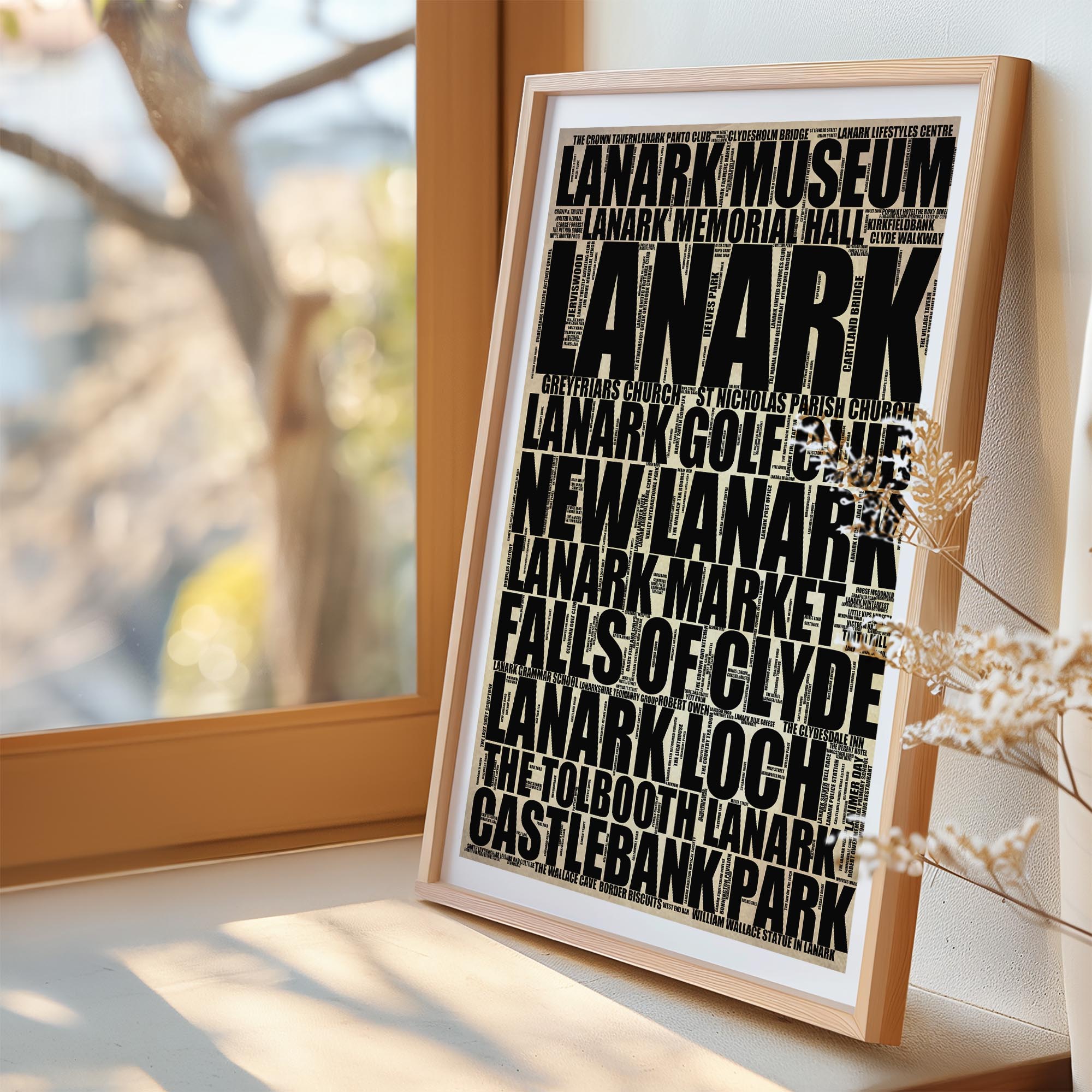 Lanark - Premium Typographic Word Cloud Prints, Posters & Gifts