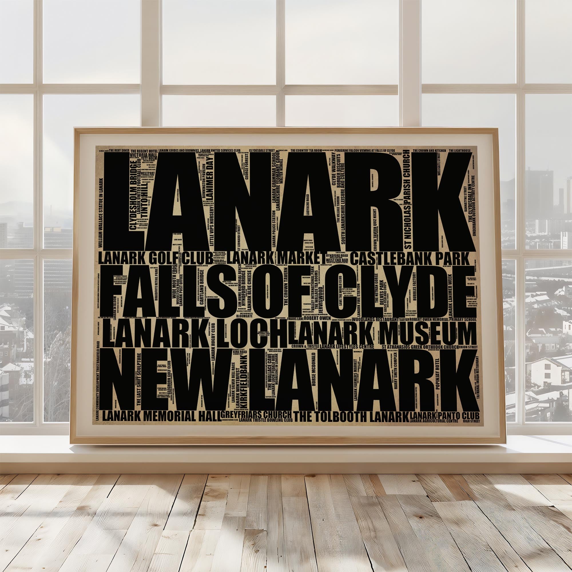 Lanark - Premium Typographic Word Cloud Prints, Posters & Gifts