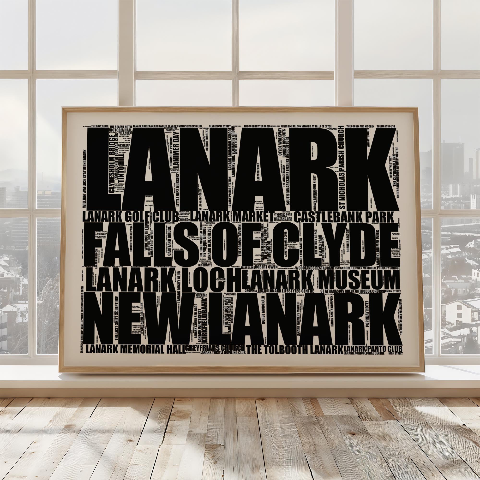 Lanark - Premium Typographic Word Cloud Prints, Posters & Gifts