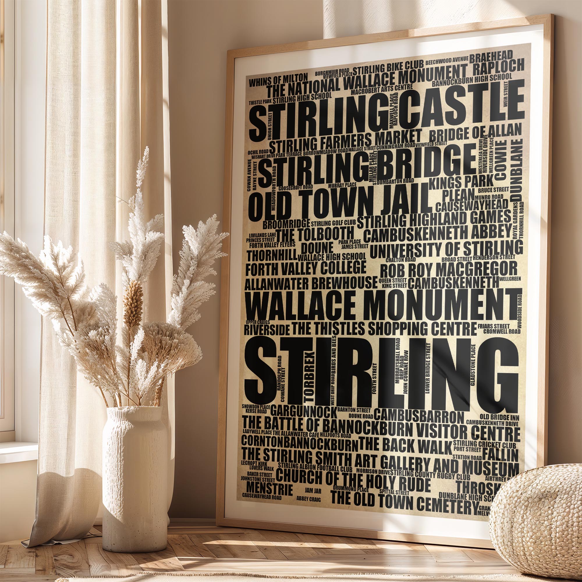 Stirling - Premium Typographic Word Cloud Prints, Posters & Gifts