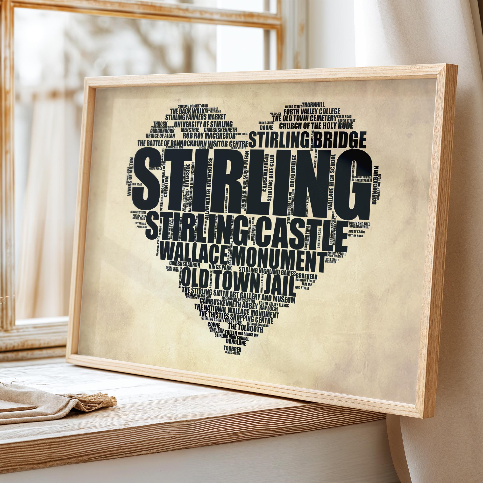 Stirling - Premium Typographic Word Cloud Prints, Posters & Gifts