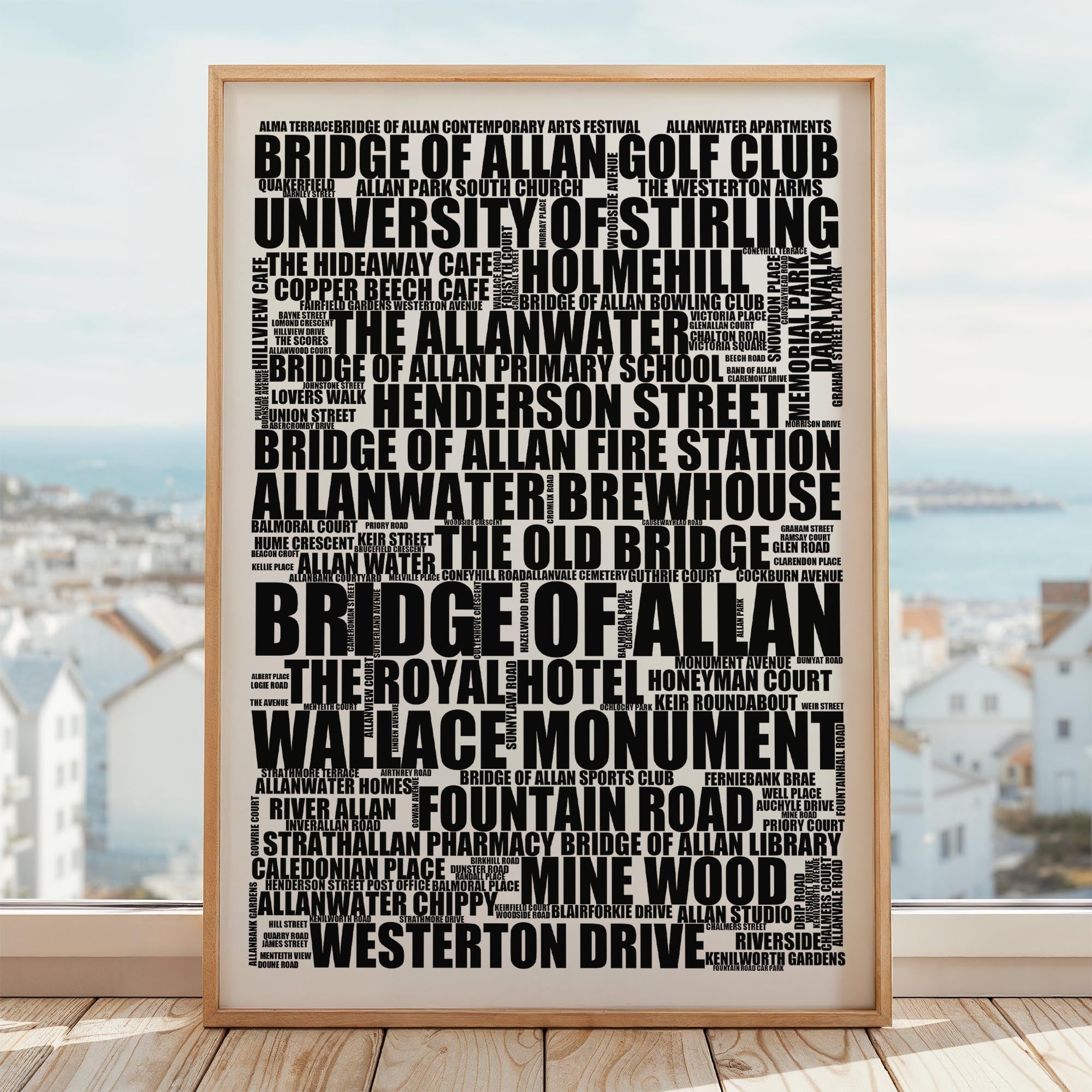 Bridge of Allan - Premium Typographic Word Cloud Prints, Posters & Gifts