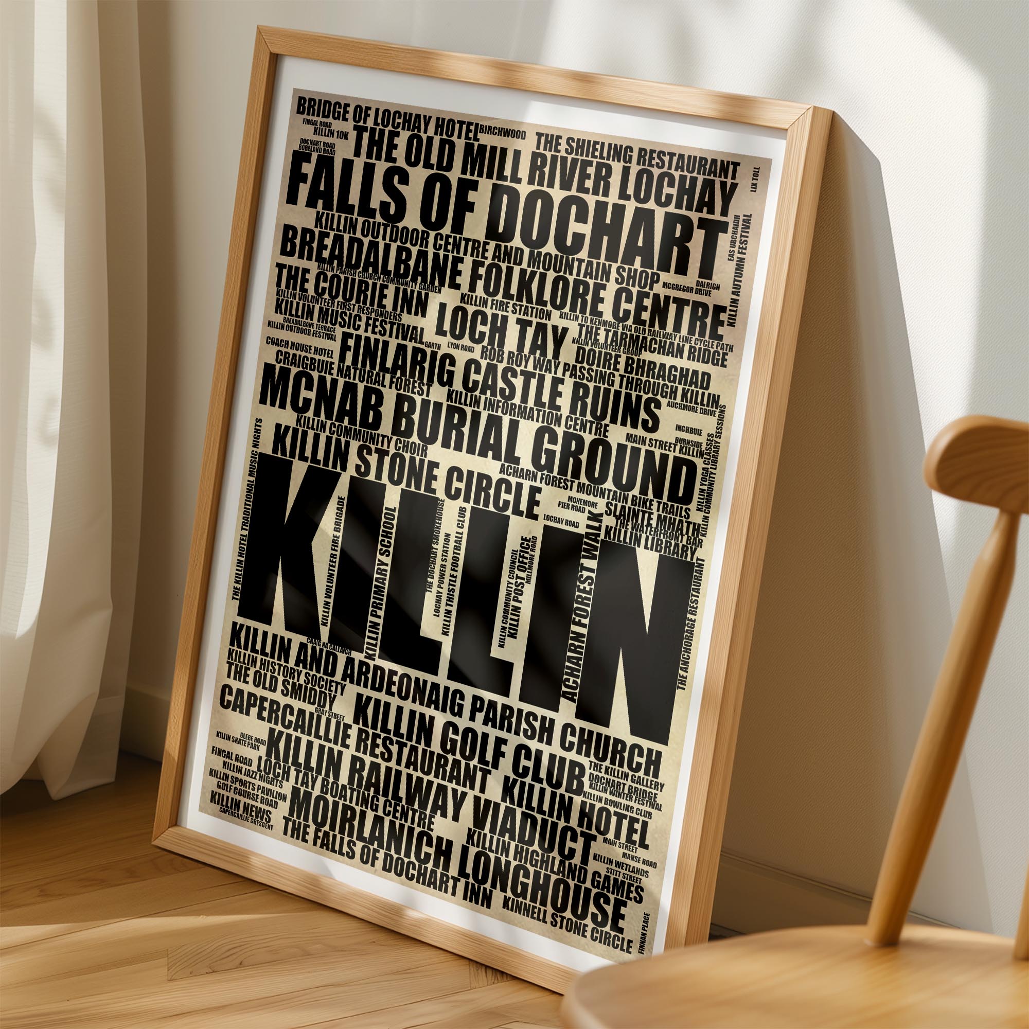 Killin - Premium Typographic Word Cloud Prints, Posters & Gifts