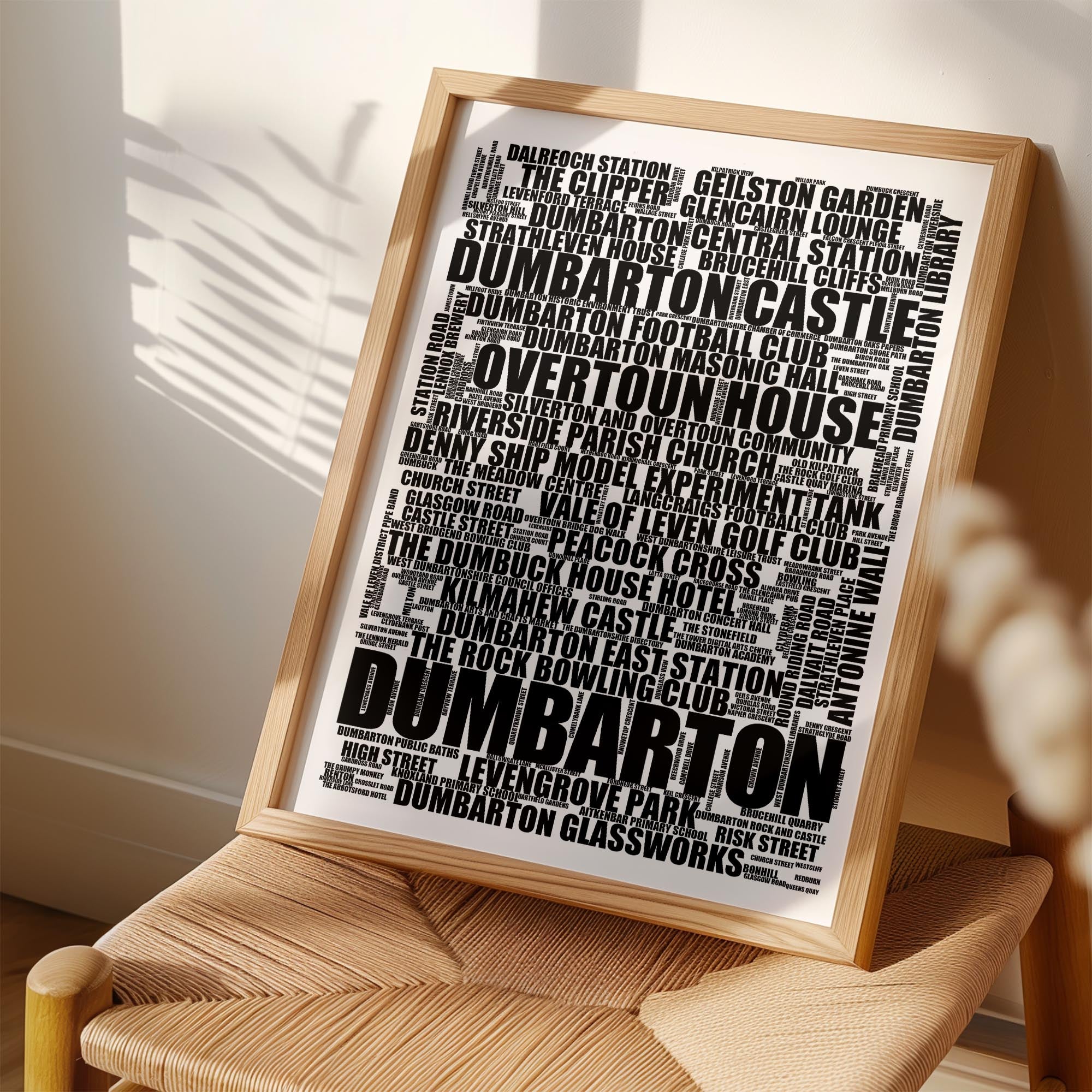 Dumbarton - Premium Typographic Word Cloud Prints, Posters & Gifts