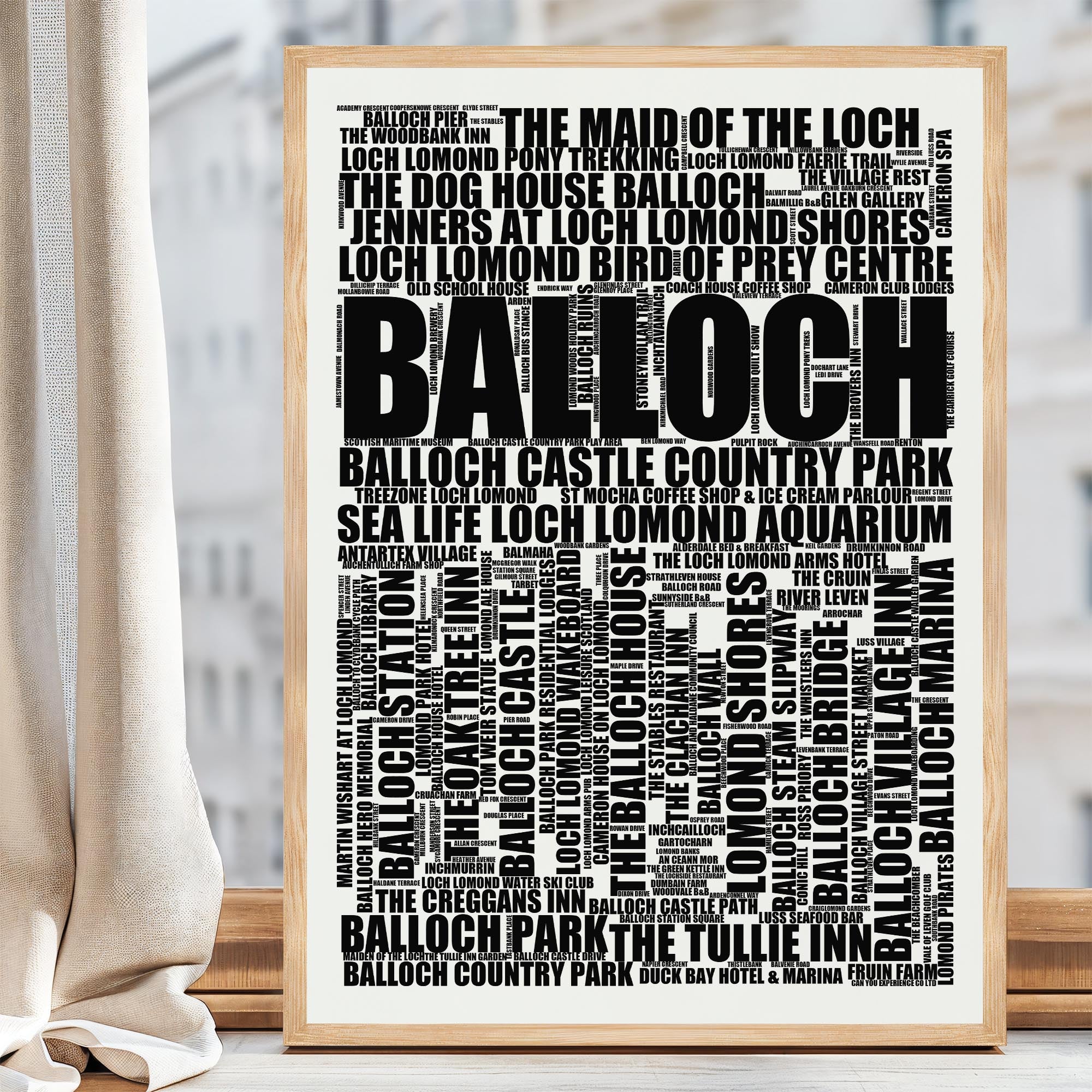 Balloch - Premium Typographic Word Cloud Prints, Posters & Gifts