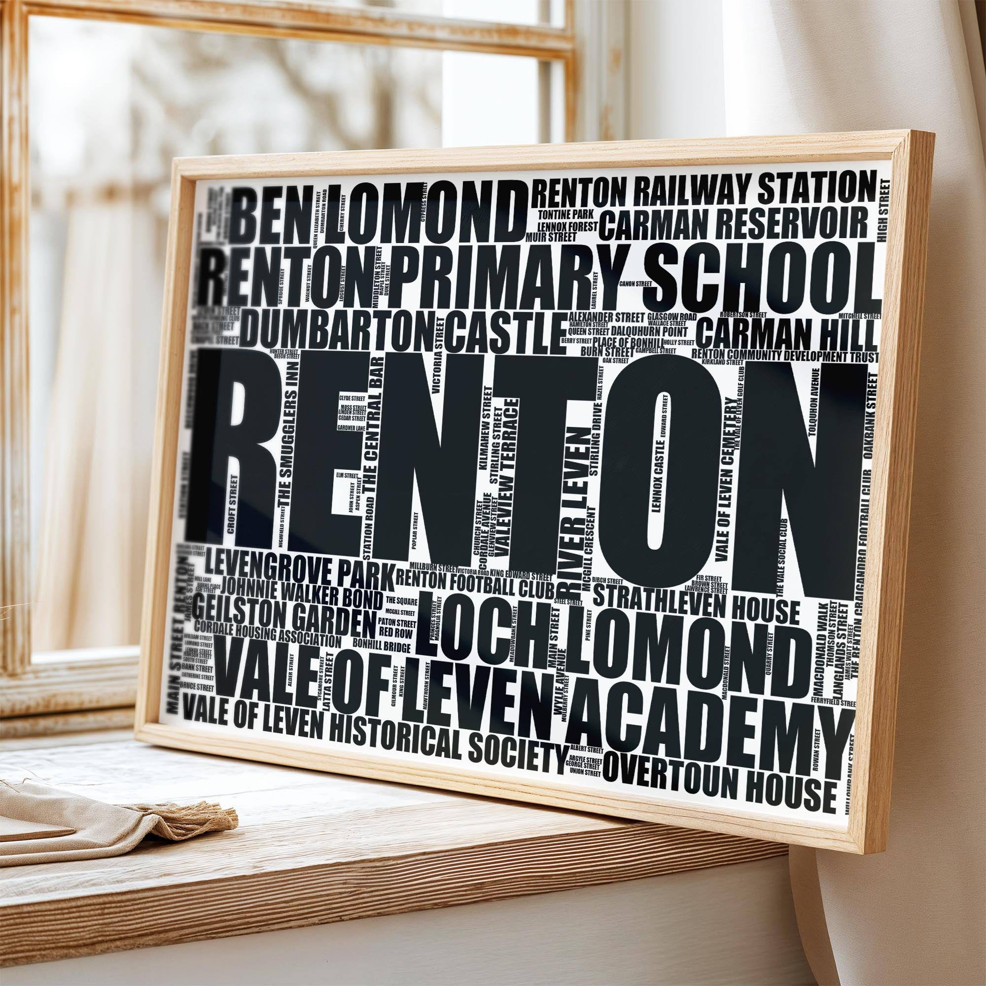 Renton - Premium Typographic Word Cloud Prints, Posters & Gifts