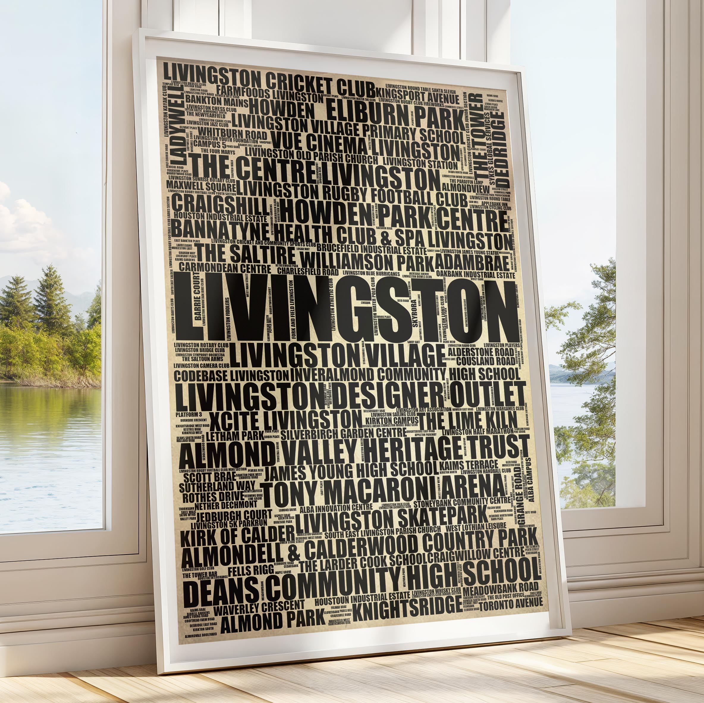 Livingston - Premium Typographic Word Cloud Prints, Posters & Gifts