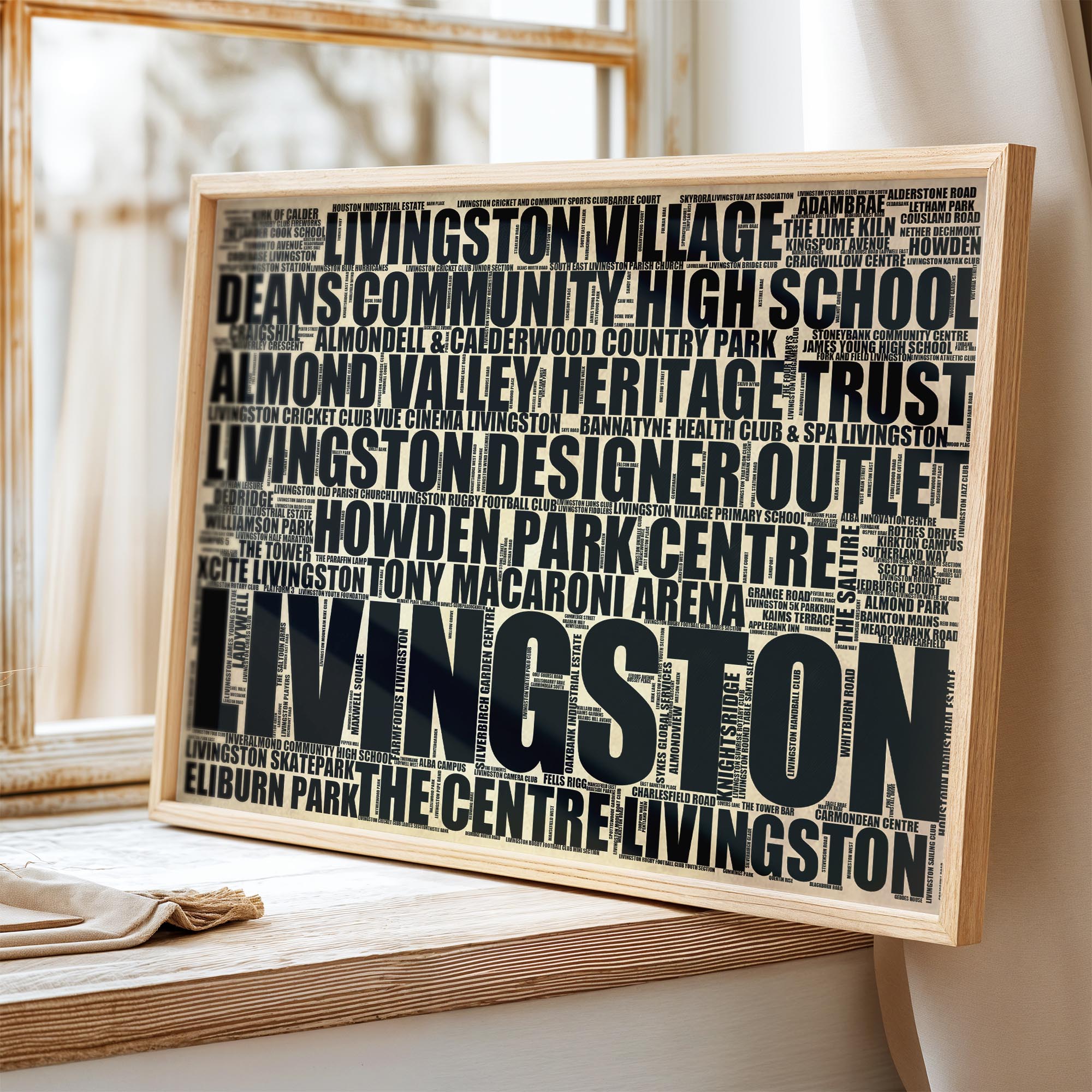 Livingston - Premium Typographic Word Cloud Prints, Posters & Gifts