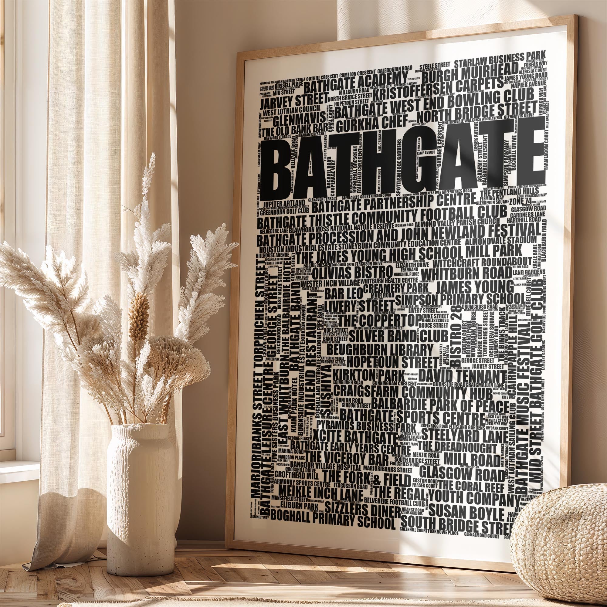 Bathgate - Premium Typographic Word Cloud Prints, Posters & Gifts