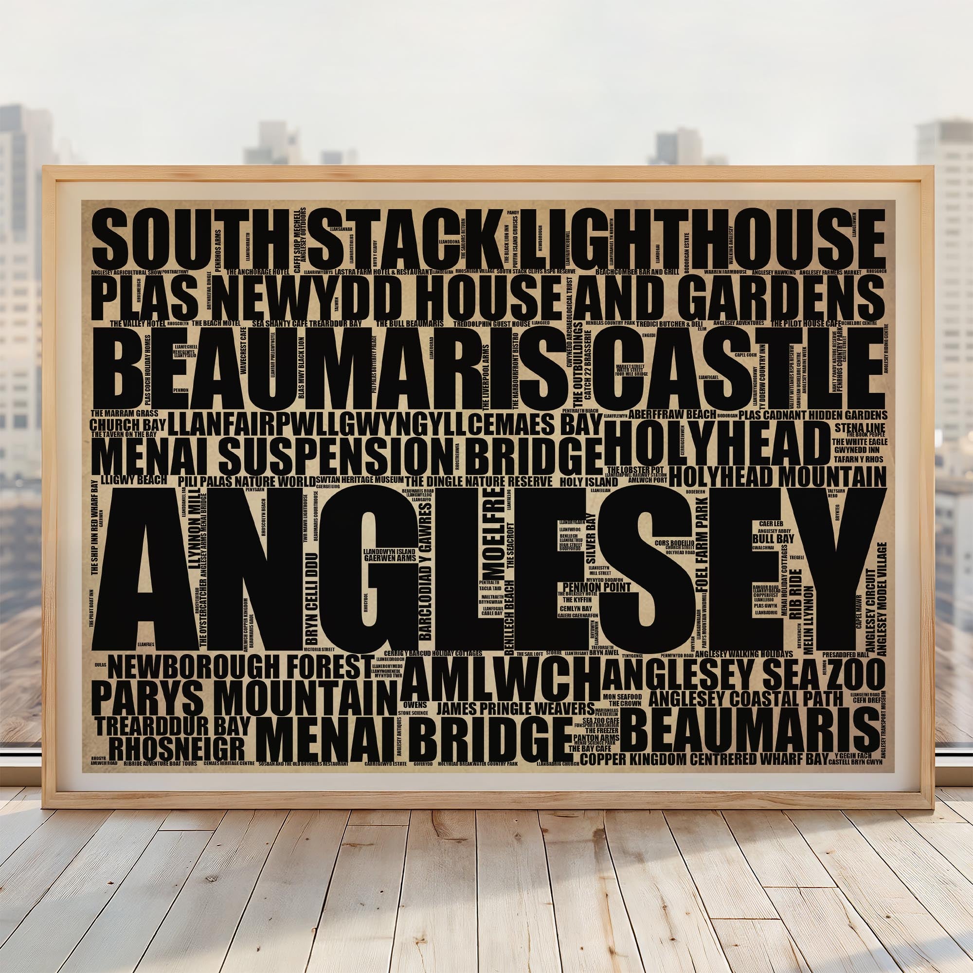 Anglesey - Premium Typographic Word Cloud Prints, Posters & Gifts