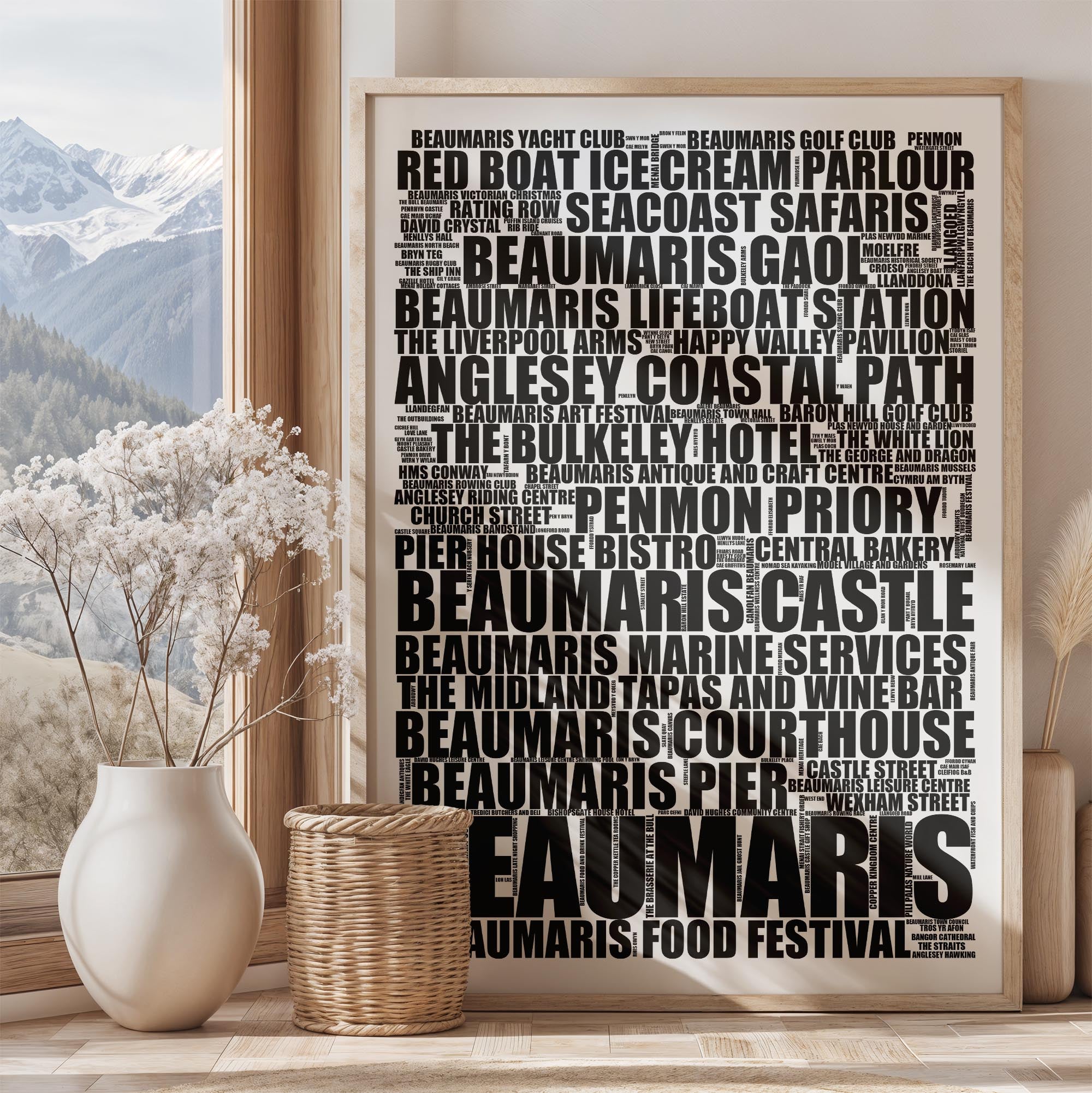 Beaumaris - Premium Typographic Word Cloud Prints, Posters & Gifts