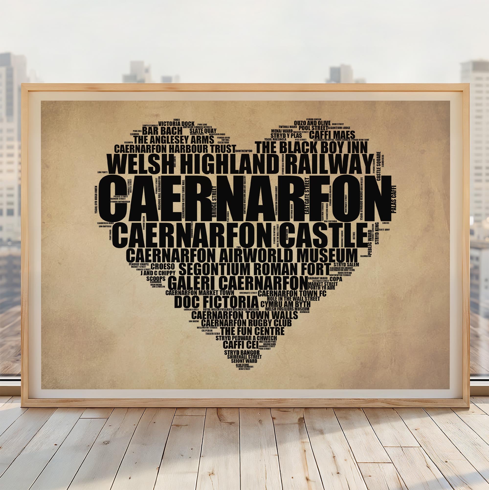 Caernarfon - Premium Typographic Word Cloud Prints, Posters & Gifts