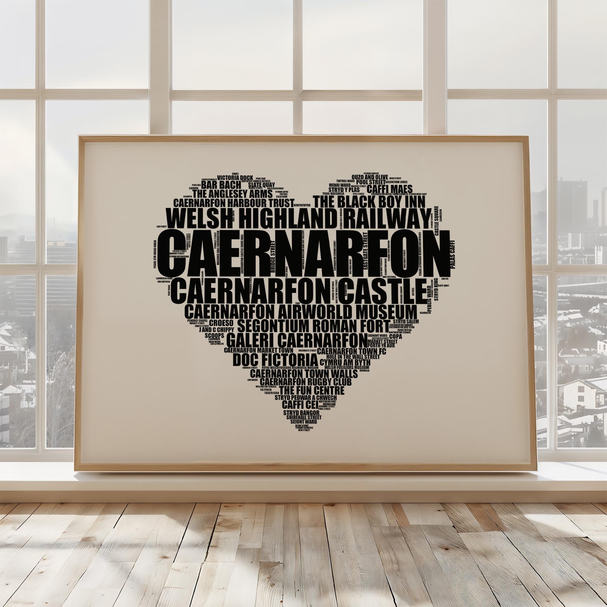 Caernarfon - Premium Typographic Word Cloud Prints, Posters & Gifts