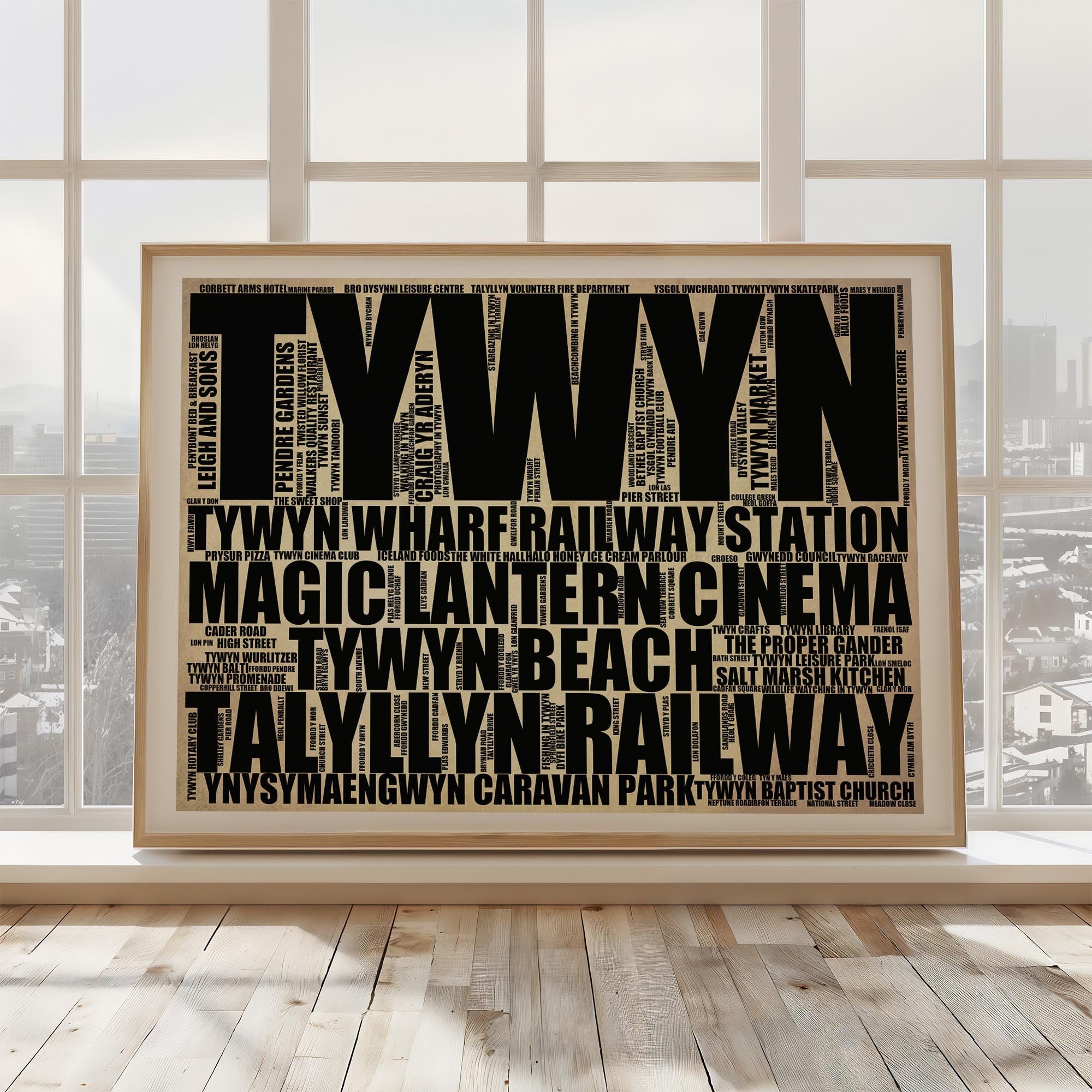 Tywyn - Premium Typographic Word Cloud Prints, Posters & Gifts