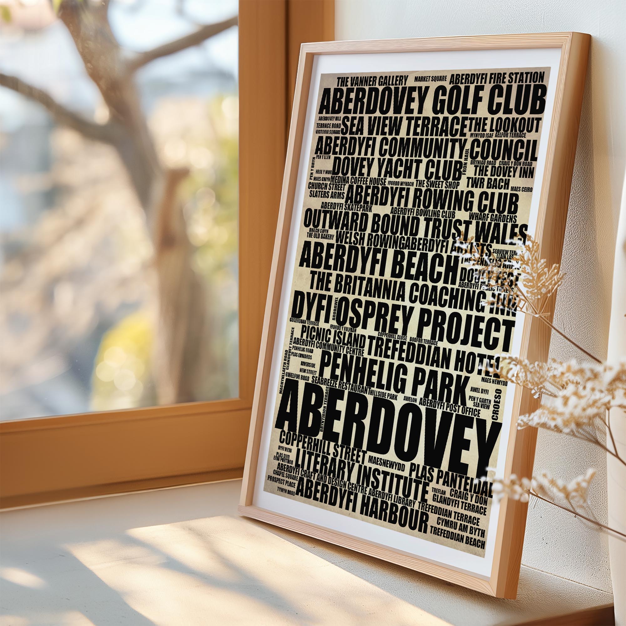 Aberdovey - Premium Typographic Word Cloud Prints, Posters & Gifts